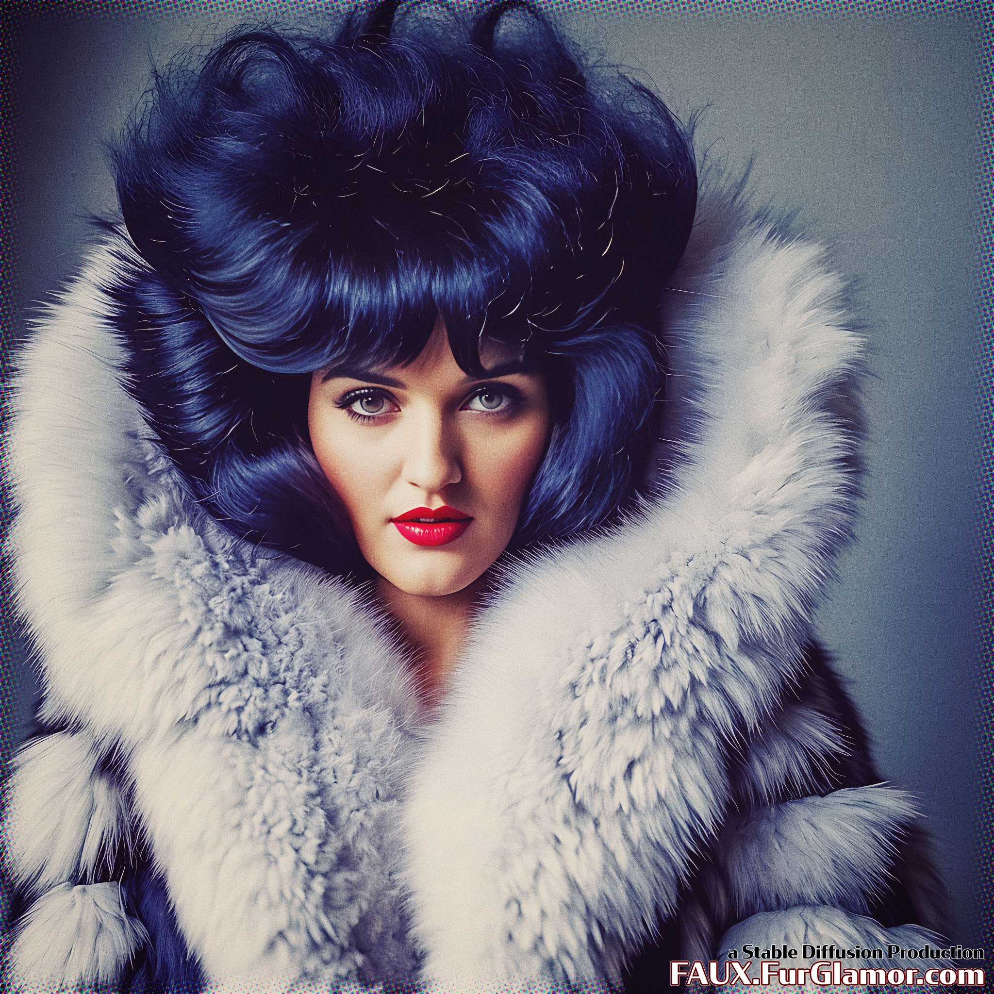 Stable Diffusion Render of Katie McGrath as Lena Luthor in a Fur Coat
