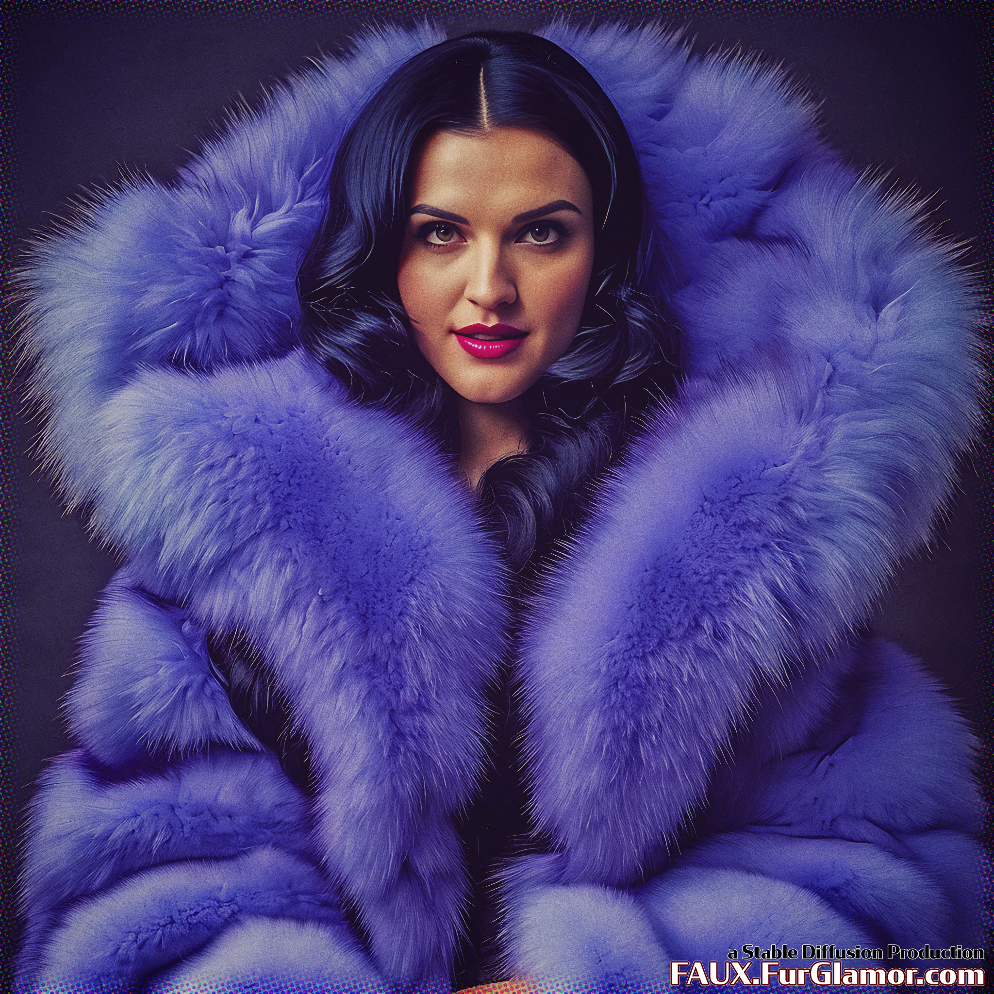 Stable Diffusion Render of Katie McGrath as Lena Luthor in a Fur Coat