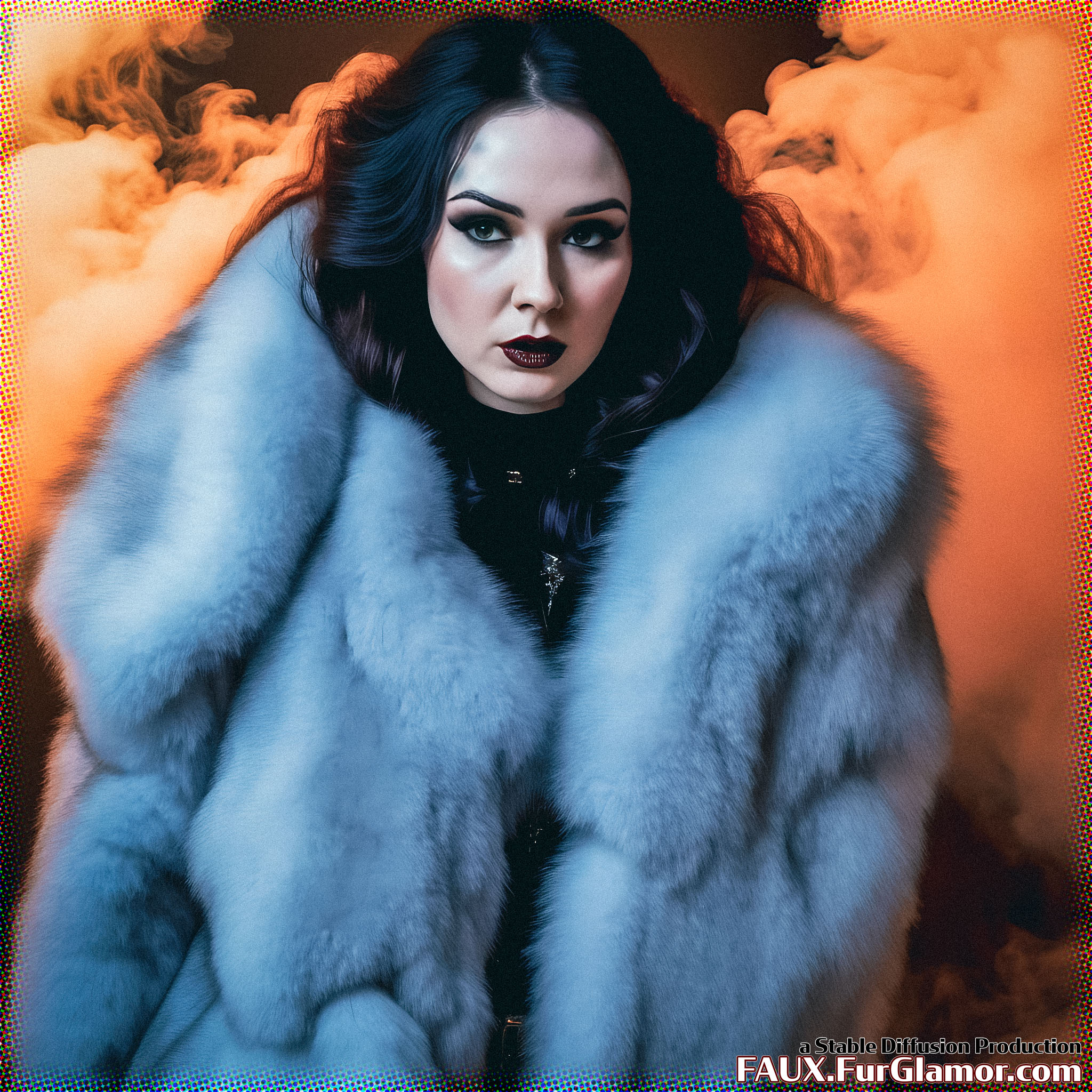 Stable Diffusion Render of Karen Gillan in a Fur Coat