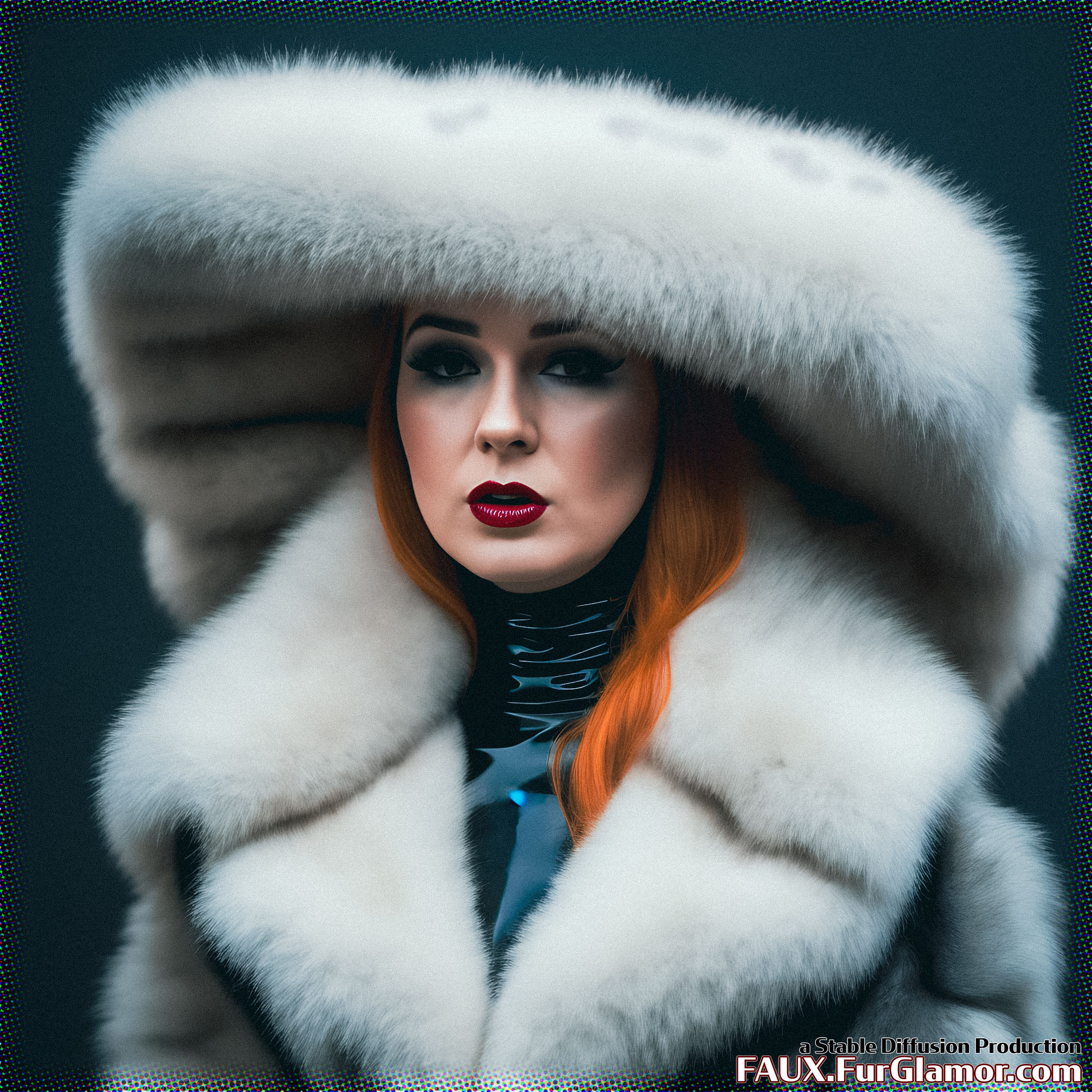 Stable Diffusion Render of Karen Gillan in a Fur Coat