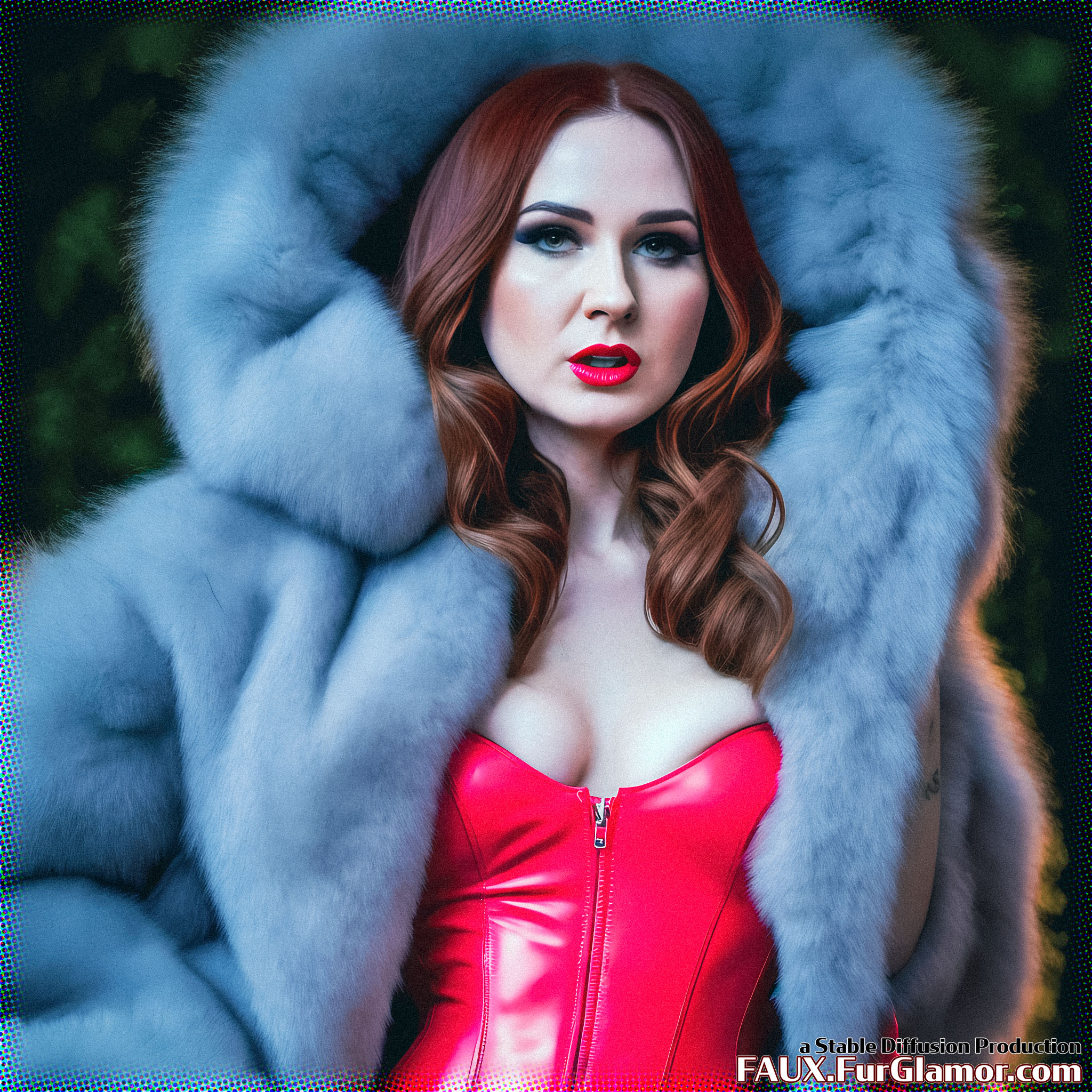 Stable Diffusion Render of Karen Gillan in a Fur Coat