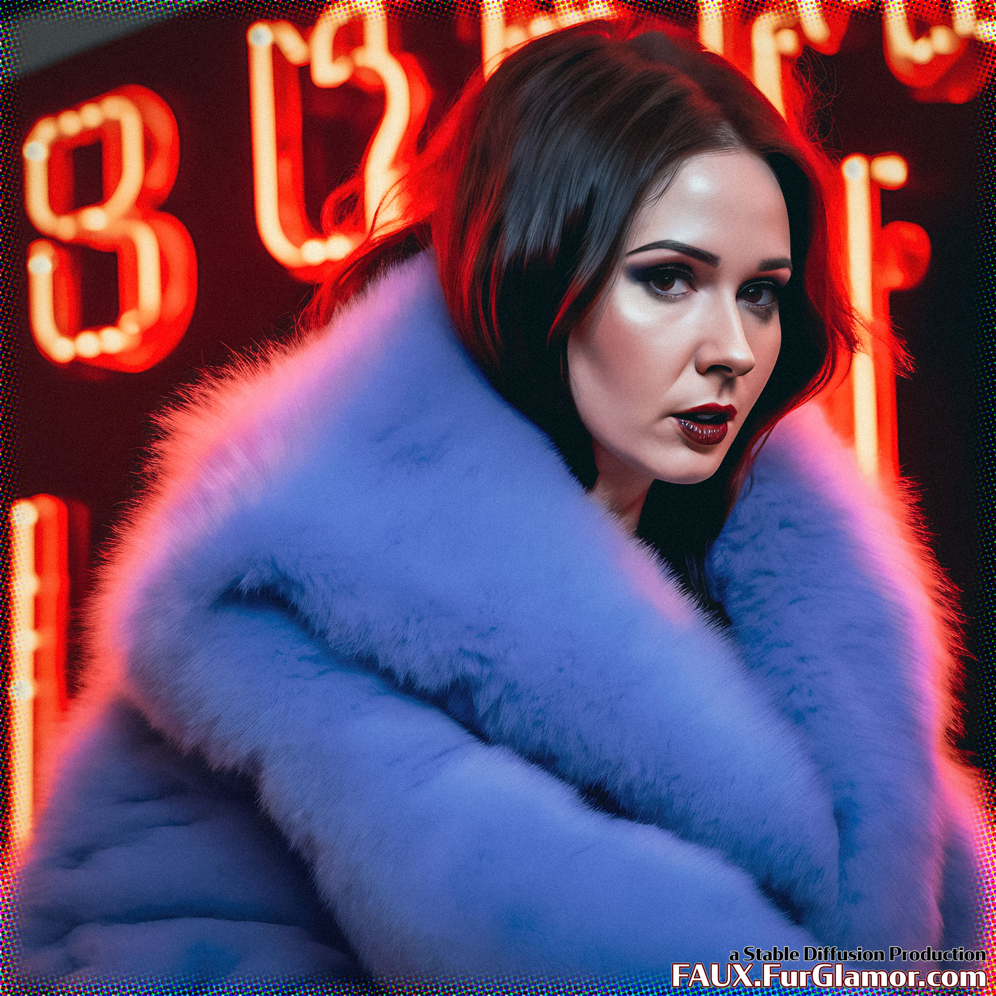 Stable Diffusion Render of Karen Gillan in a Fur Coat
