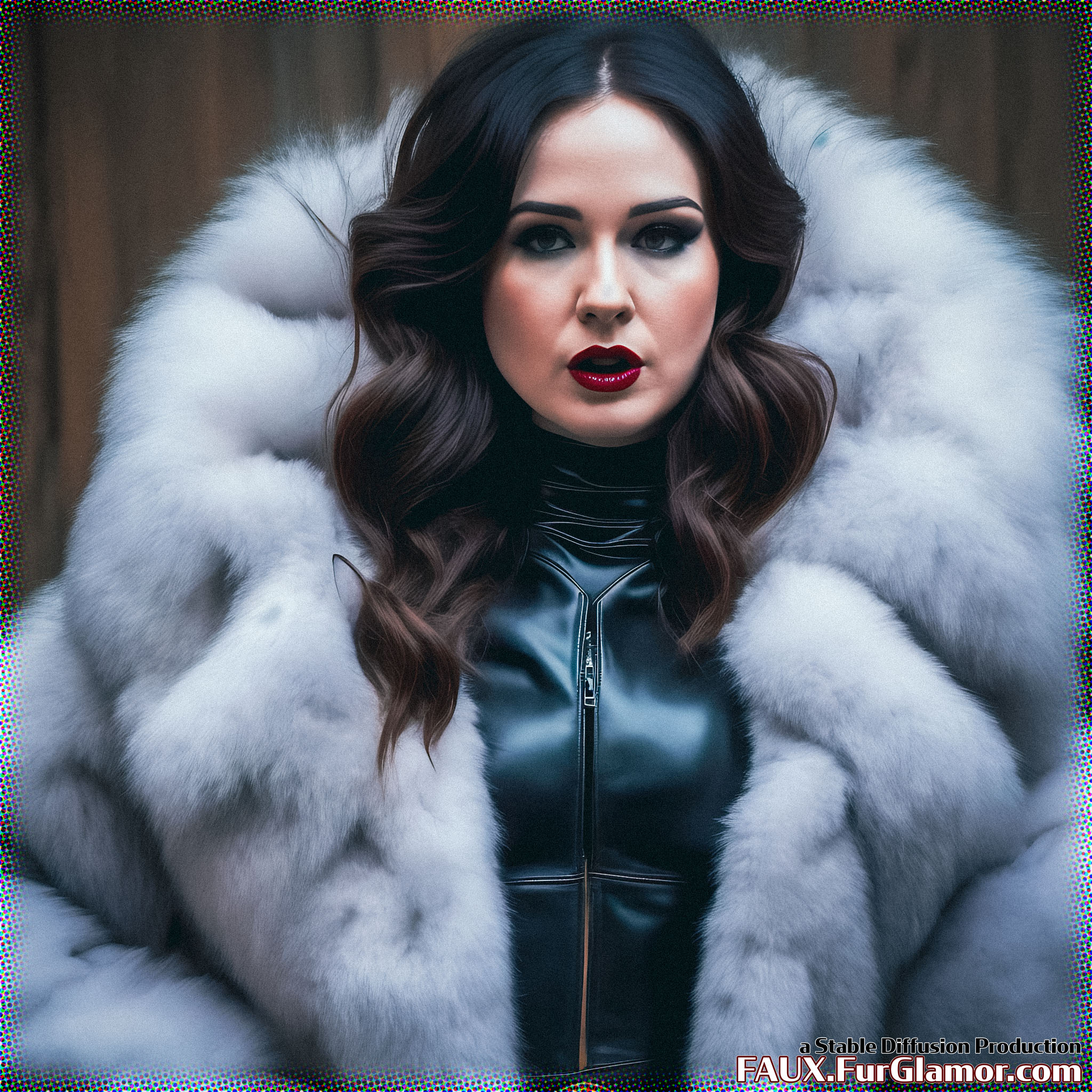 Stable Diffusion Render of Karen Gillan in a Fur Coat