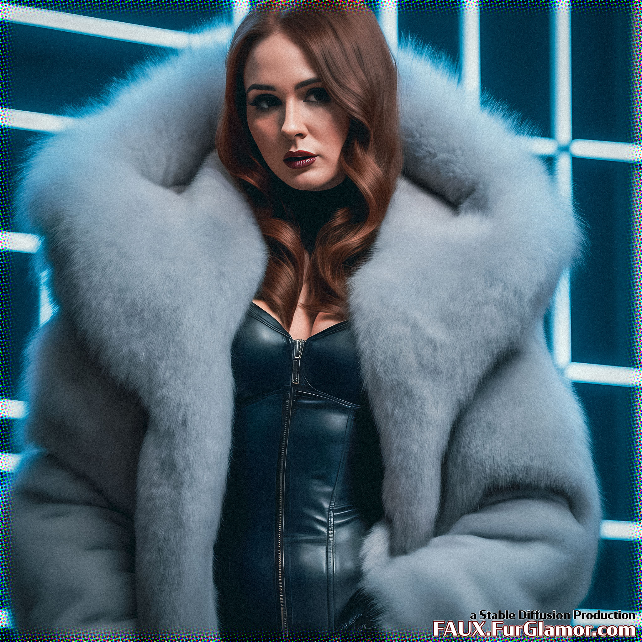 Stable Diffusion Render of Karen Gillan in a Fur Coat