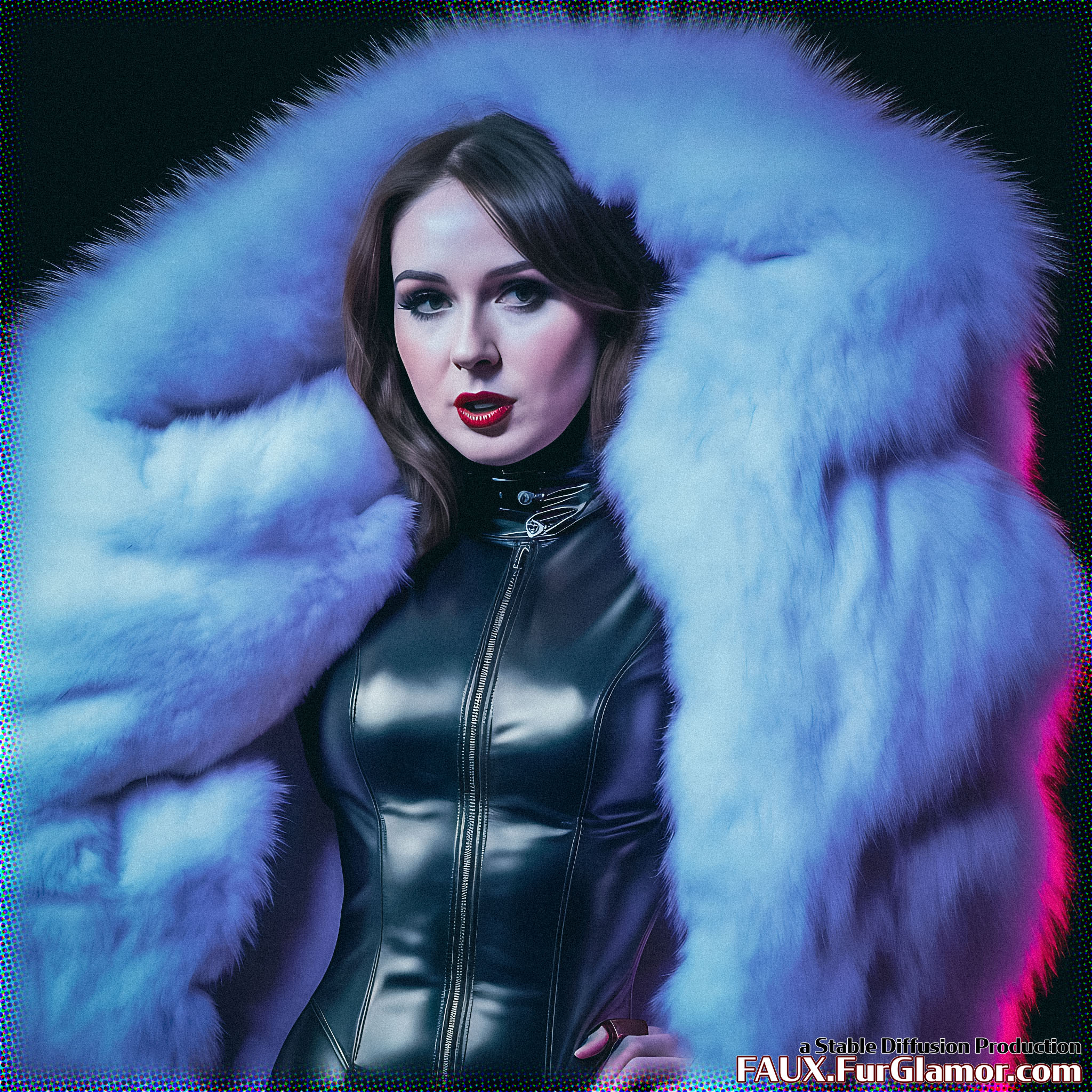 Stable Diffusion Render of Karen Gillan in a Fur Coat