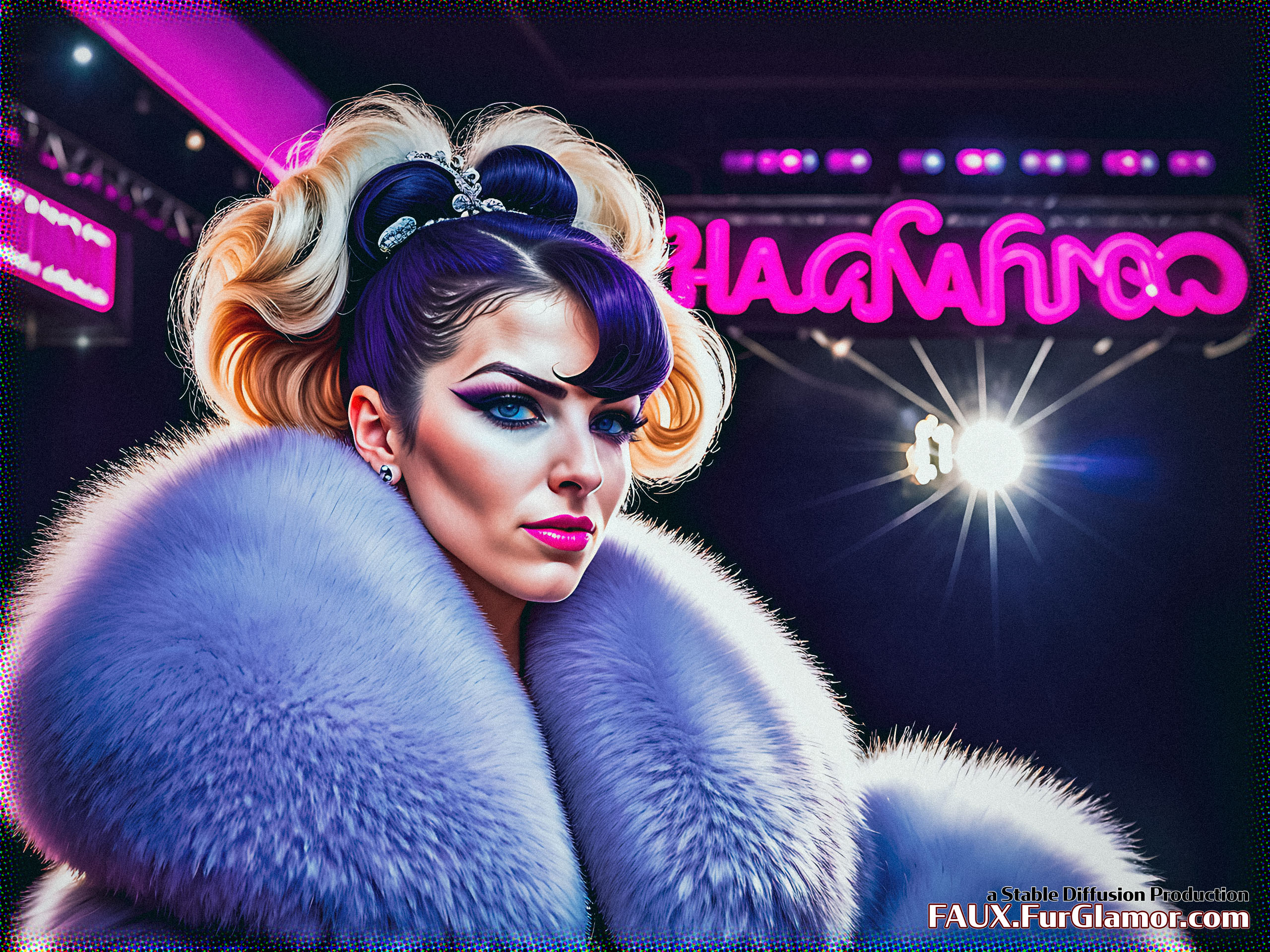 Stable Diffusion Render of Anna Kendrick in a Fur Coat