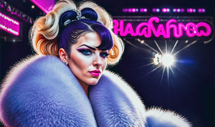 Stable Diffusion Render of Anna Kendrick in a Fur Coat