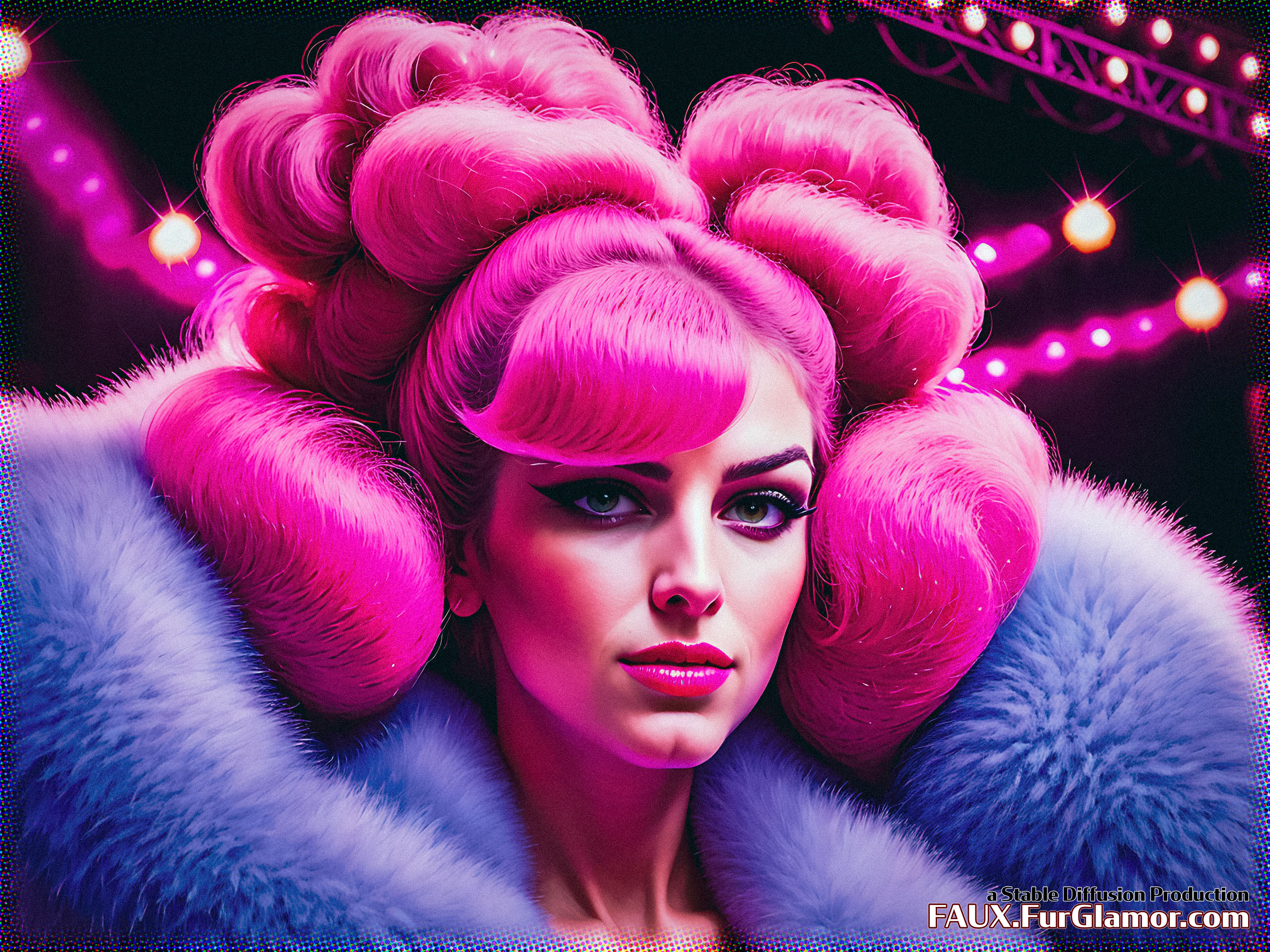 Stable Diffusion Render of Anna Kendrick in a Fur Coat