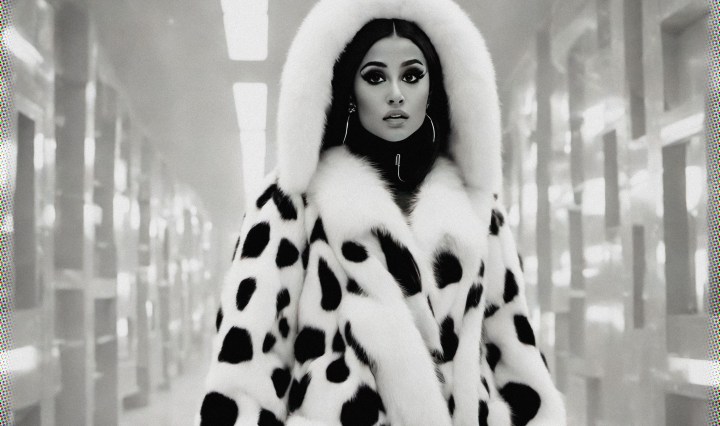 Stable Diffusion Render of Ariana Grande in a Fur Coat