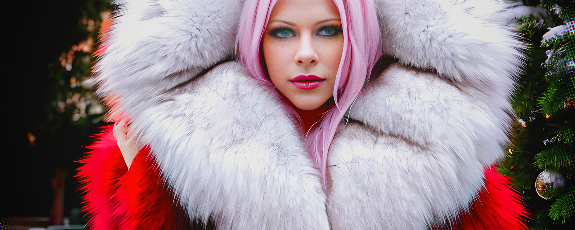 Stable Diffusion Render of Avril Lavigne in a Fur Coat