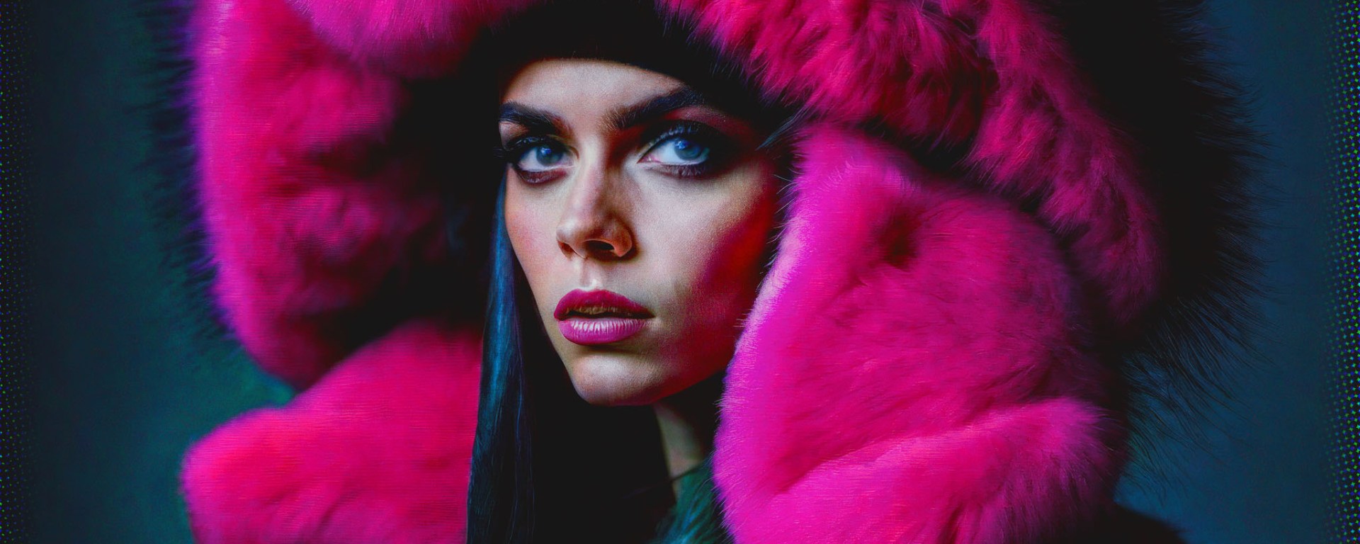 Stable Diffusion Render of Cara Delevingne in a Fur Coat
