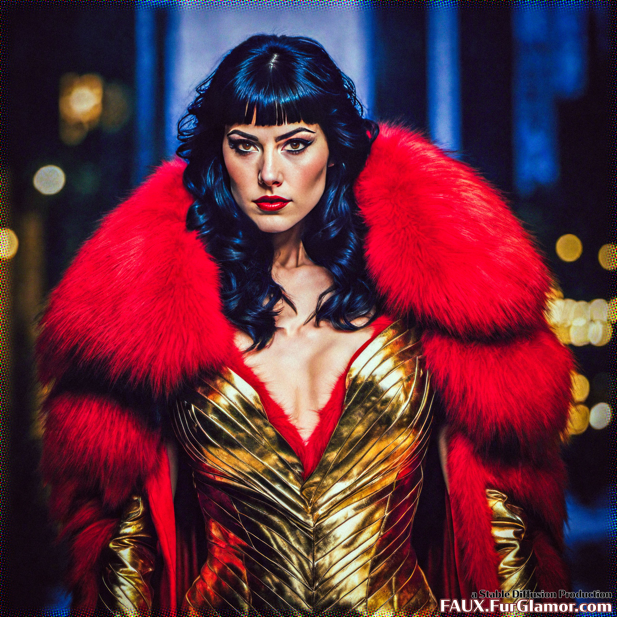 Stable Diffusion Render of Mary Elizabeth Winstead in a Fur Coat