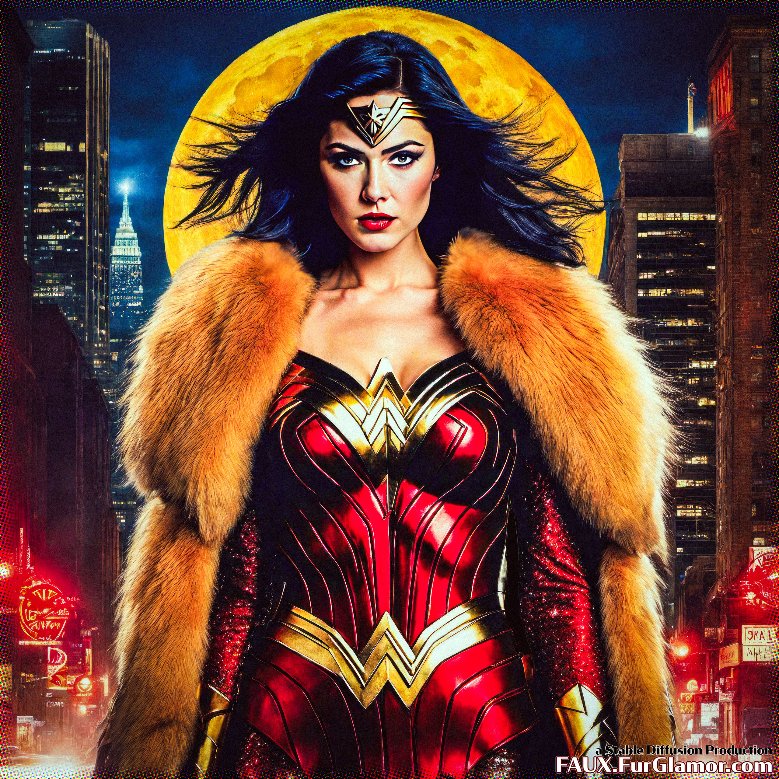 Stable Diffusion Render of Mary Elizabeth Winstead in a Fur Coat