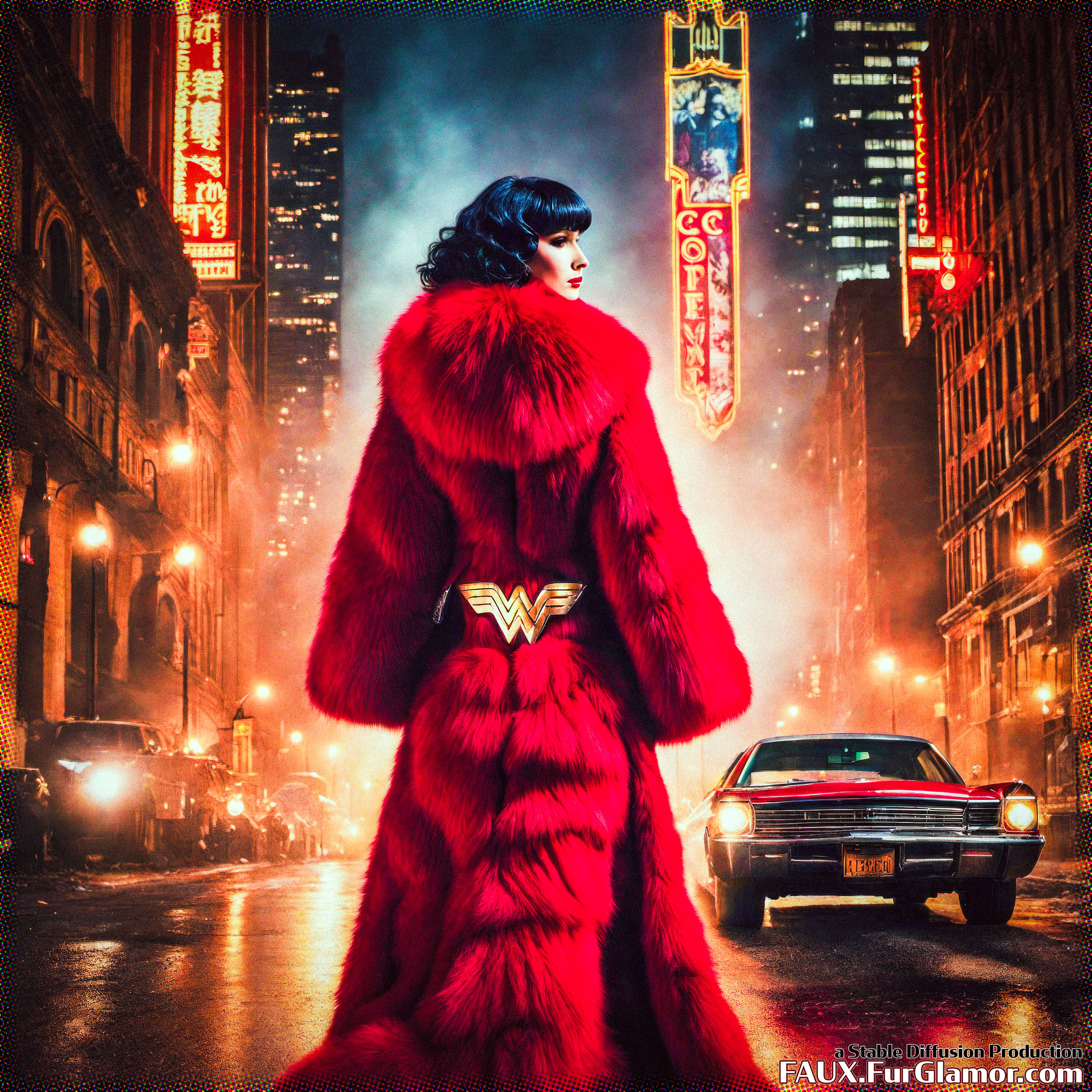 Stable Diffusion Render of Mary Elizabeth Winstead in a Fur Coat