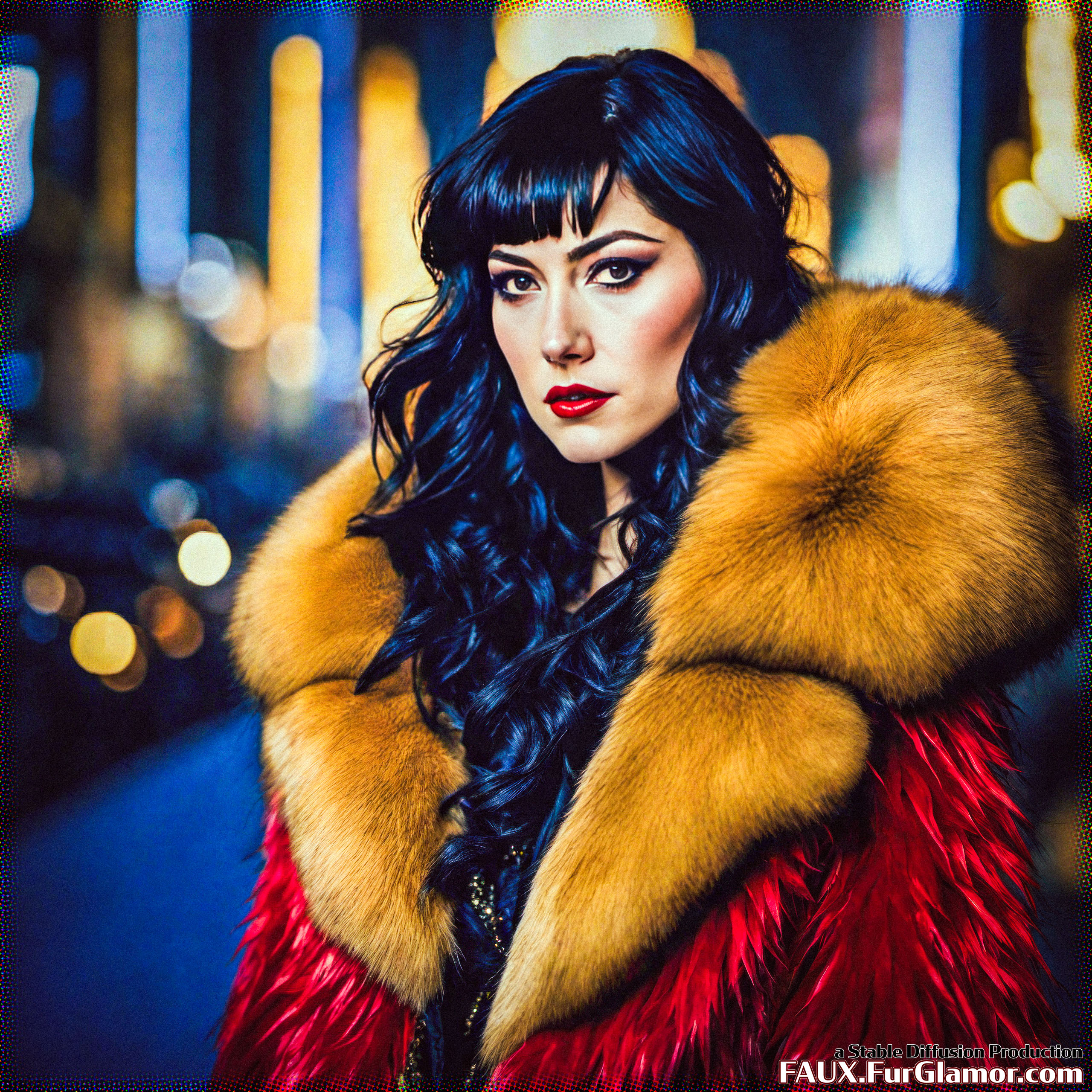 Stable Diffusion Render of Mary Elizabeth Winstead in a Fur Coat