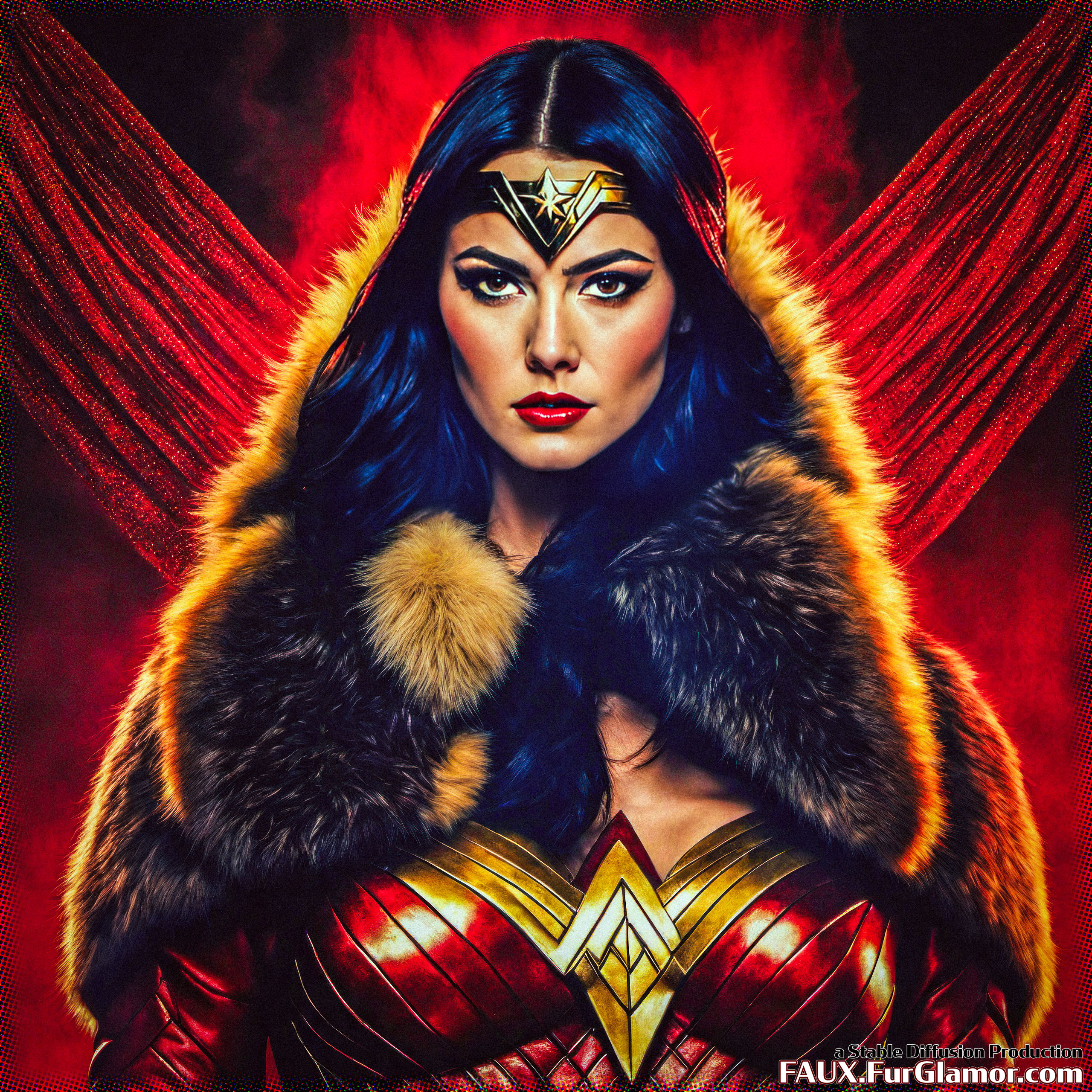 Stable Diffusion Render of Mary Elizabeth Winstead in a Fur Coat