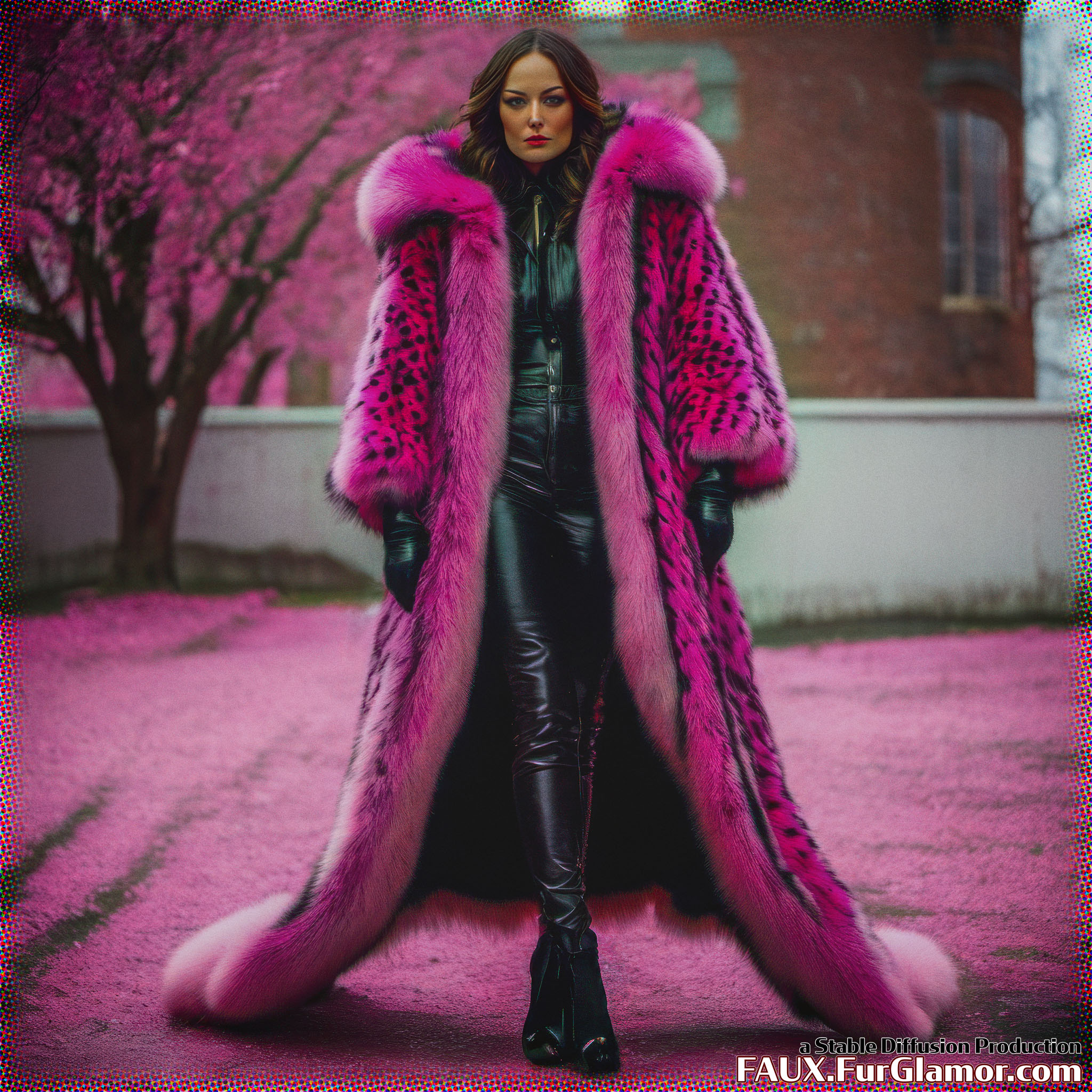 Stable Diffusion Render of Olivia Wilde in a Fur Coat