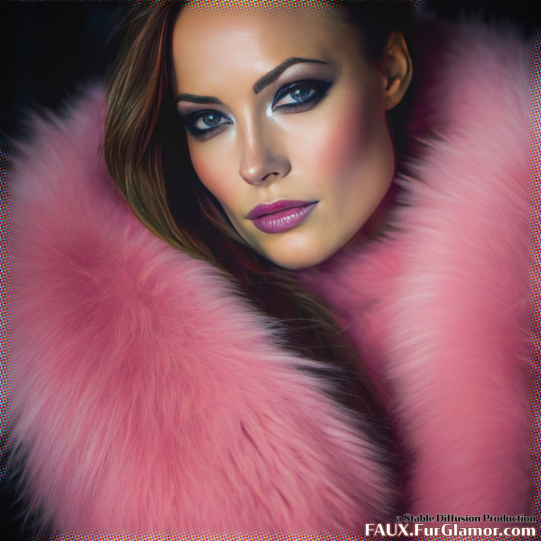 Stable Diffusion Render of Olivia Wilde in a Fur Coat