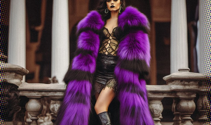 Stable Diffusion Render of Jenna Ortega in a Fur Coat
