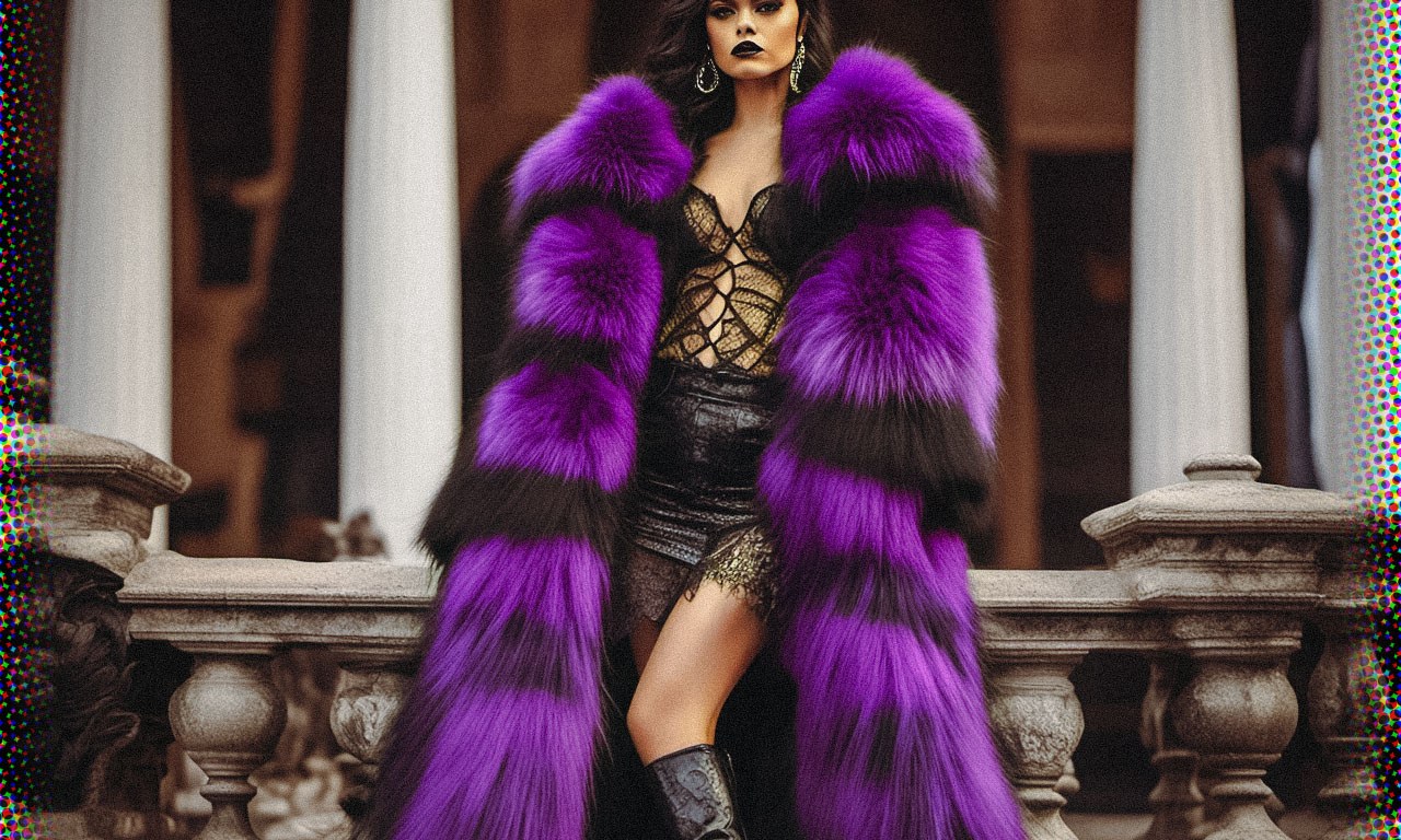 Stable Diffusion Render of Jenna Ortega in a Fur Coat