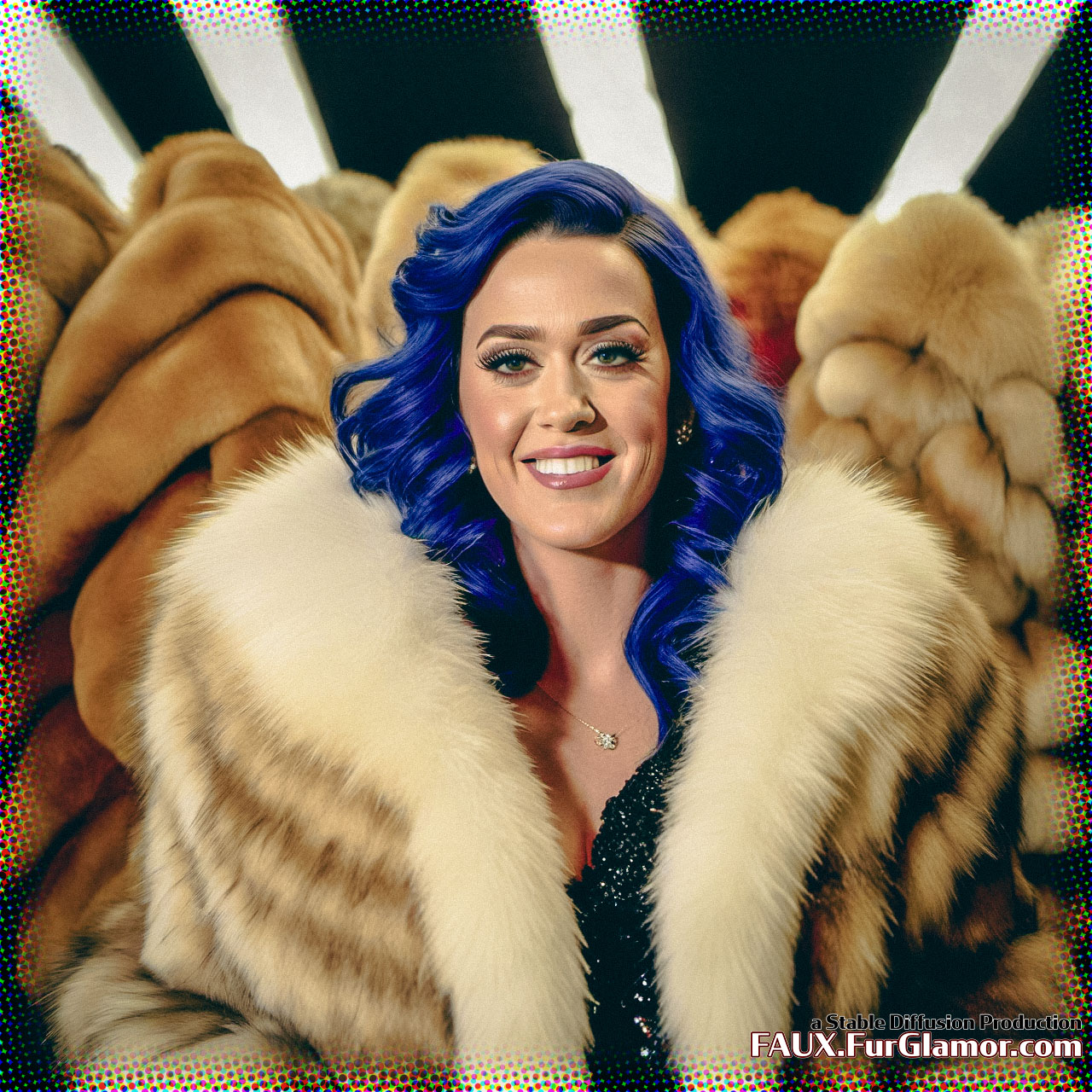 Stable Diffusion Render of Katy Perry in a Fur Coat