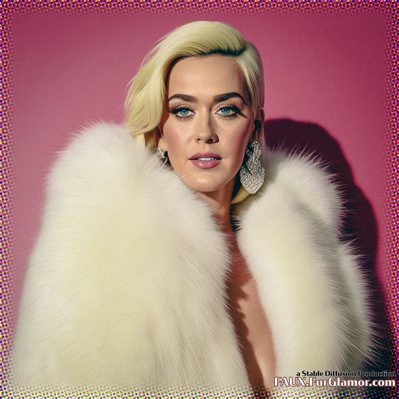 Stable Diffusion Render of Katy Perry in a Fur Coat