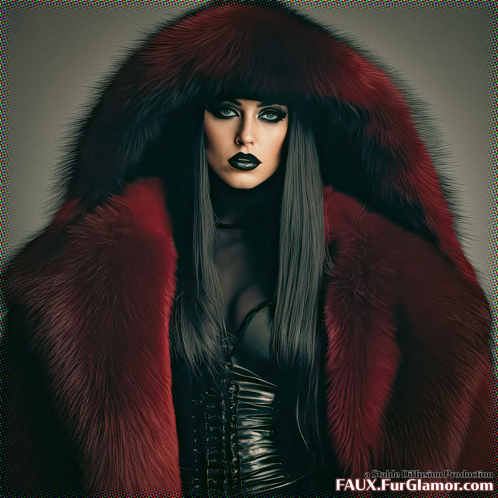 Stable Diffusion Render of Lady Gaga in a Fur Coat
