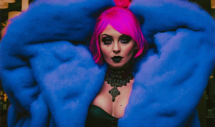 Stable Diffusion Render of Lindsay Lohan in a Fur Coat