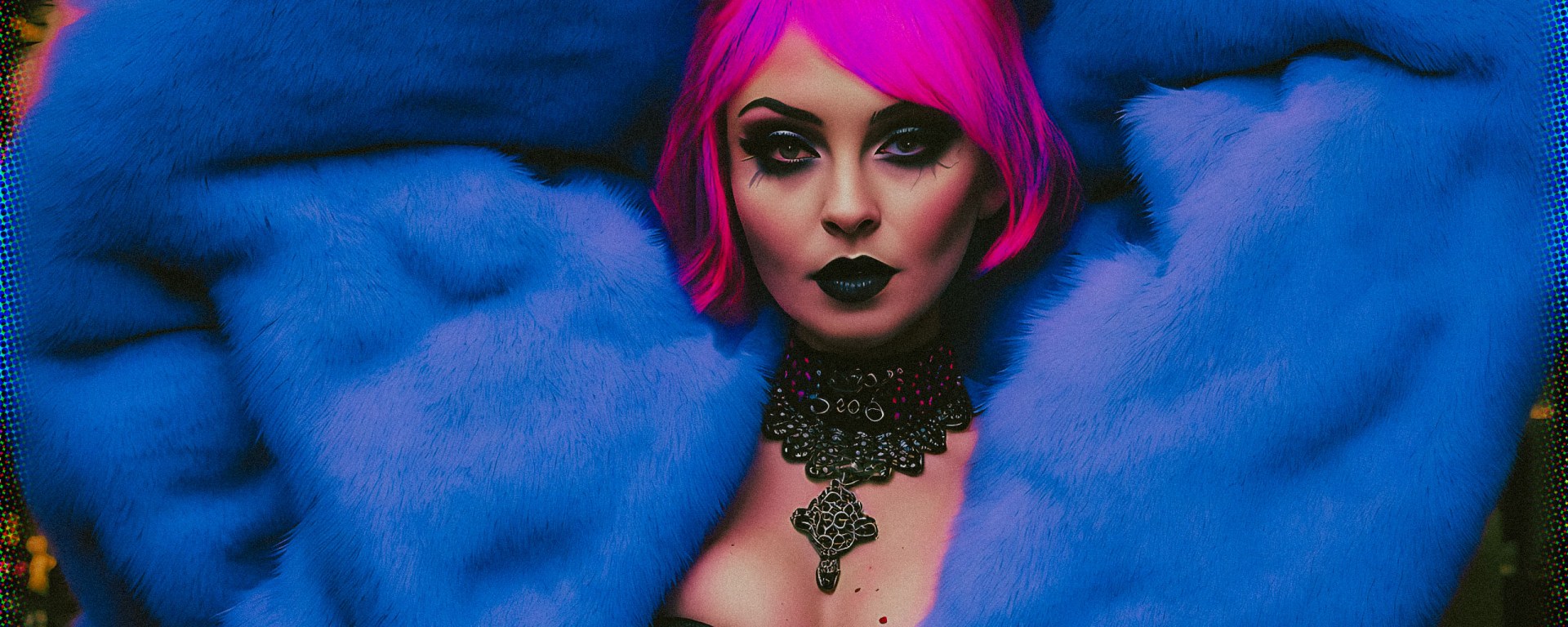 Stable Diffusion Render of Lindsay Lohan in a Fur Coat