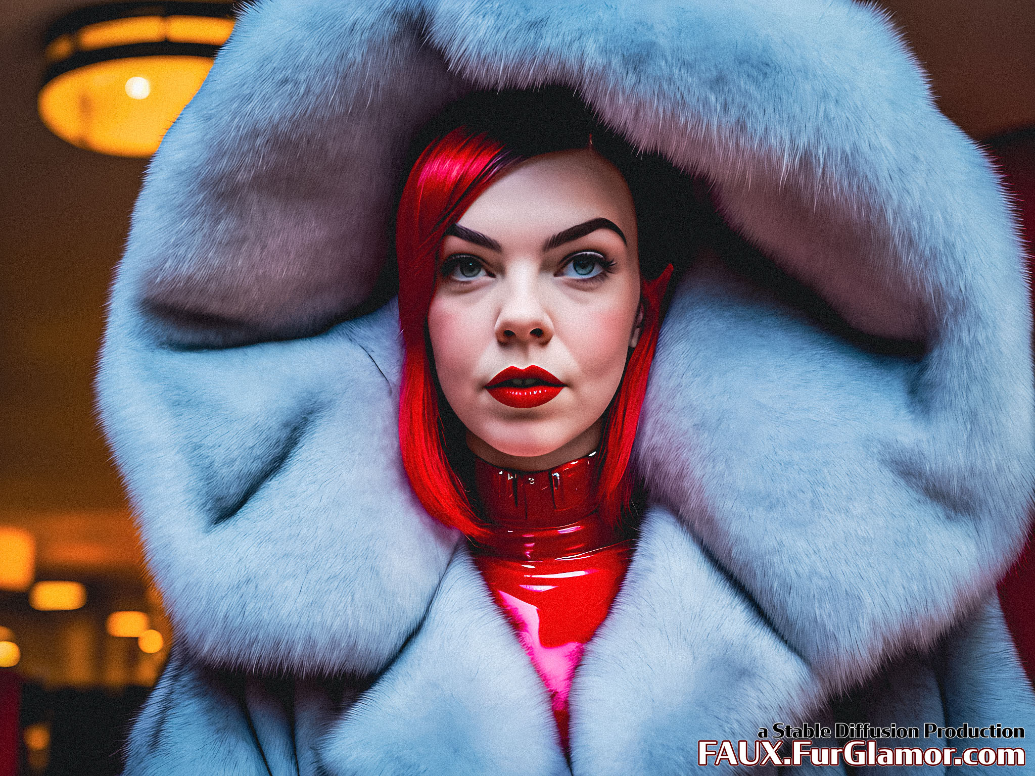 Stable Diffusion Render of Anya Taylor-Joy in a Fur Coat