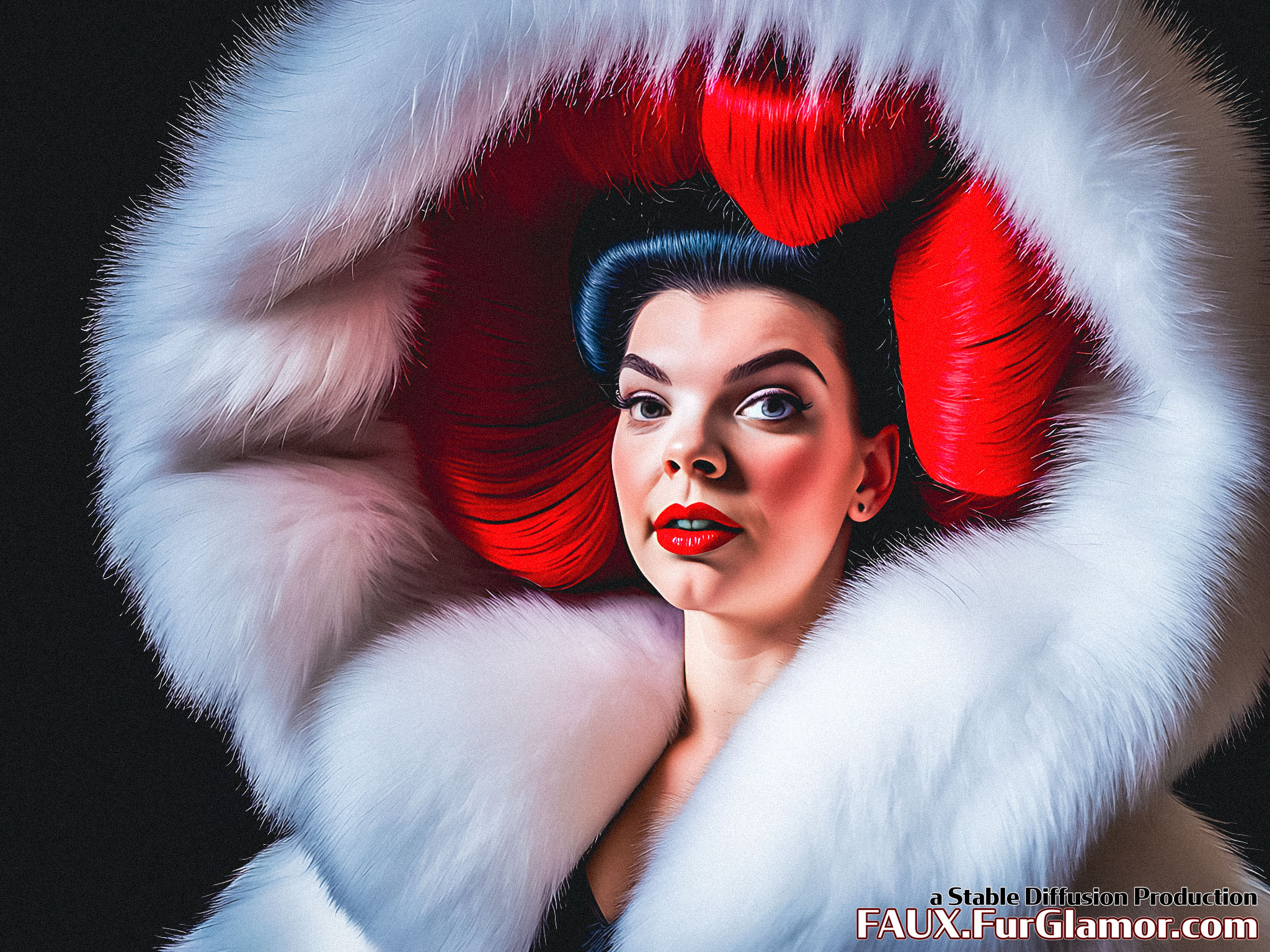 Stable Diffusion Render of Anya Taylor-Joy in a Fur Coat