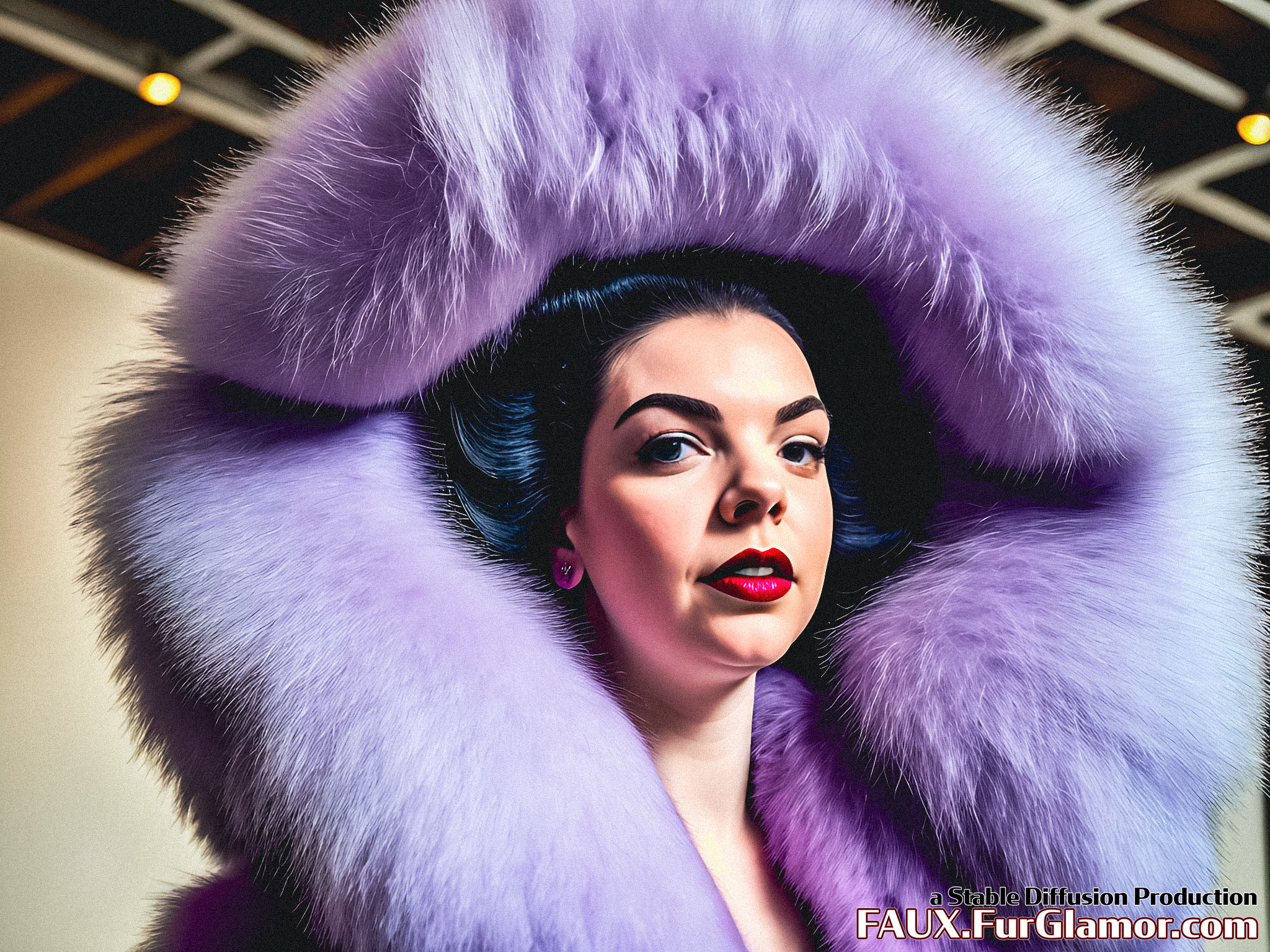 Stable Diffusion Render of Anya Taylor-Joy in a Fur Coat