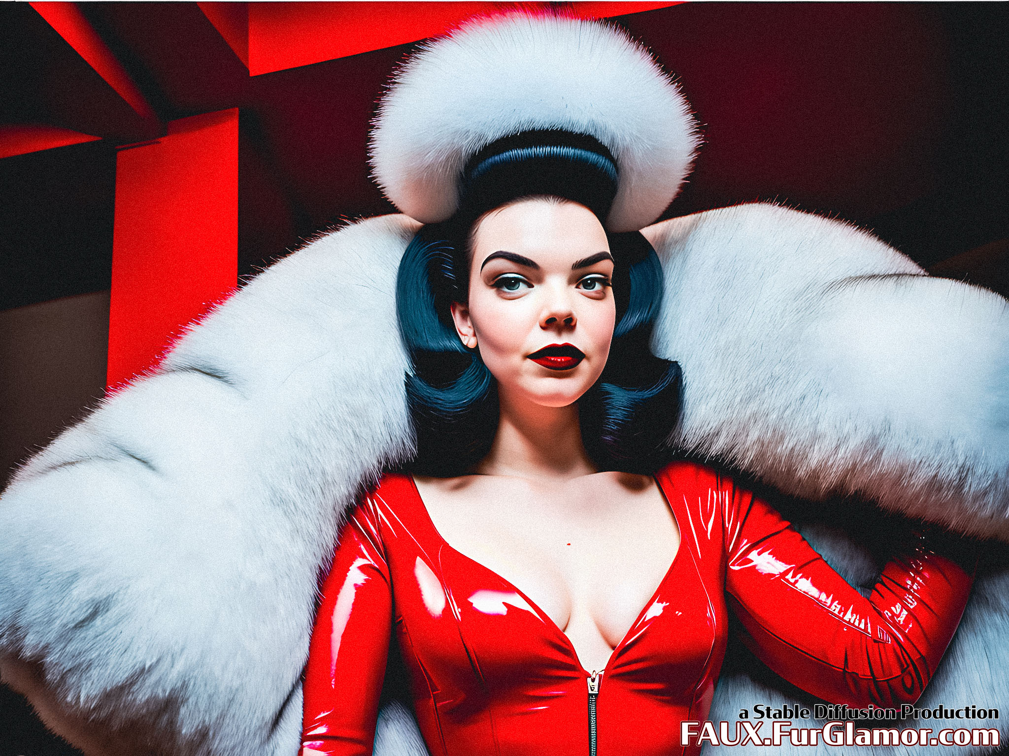 Stable Diffusion Render of Anya Taylor-Joy in a Fur Coat