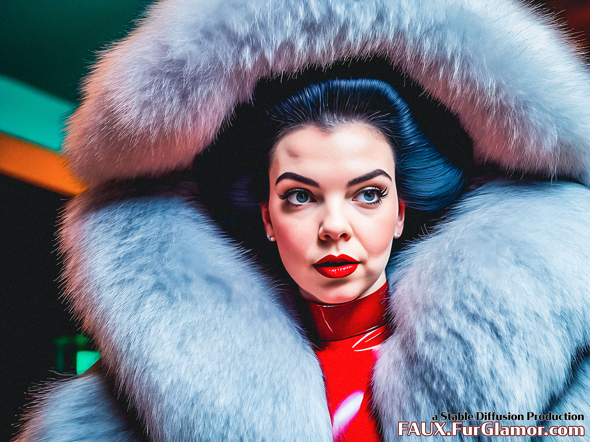 Stable Diffusion Render of Anya Taylor-Joy in a Fur Coat