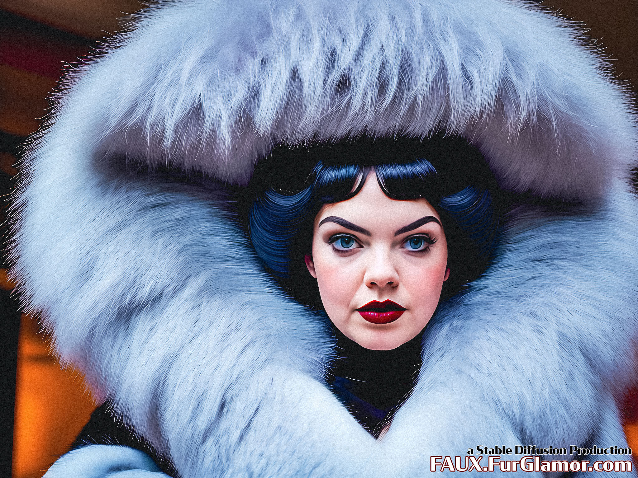 Stable Diffusion Render of Anya Taylor-Joy in a Fur Coat