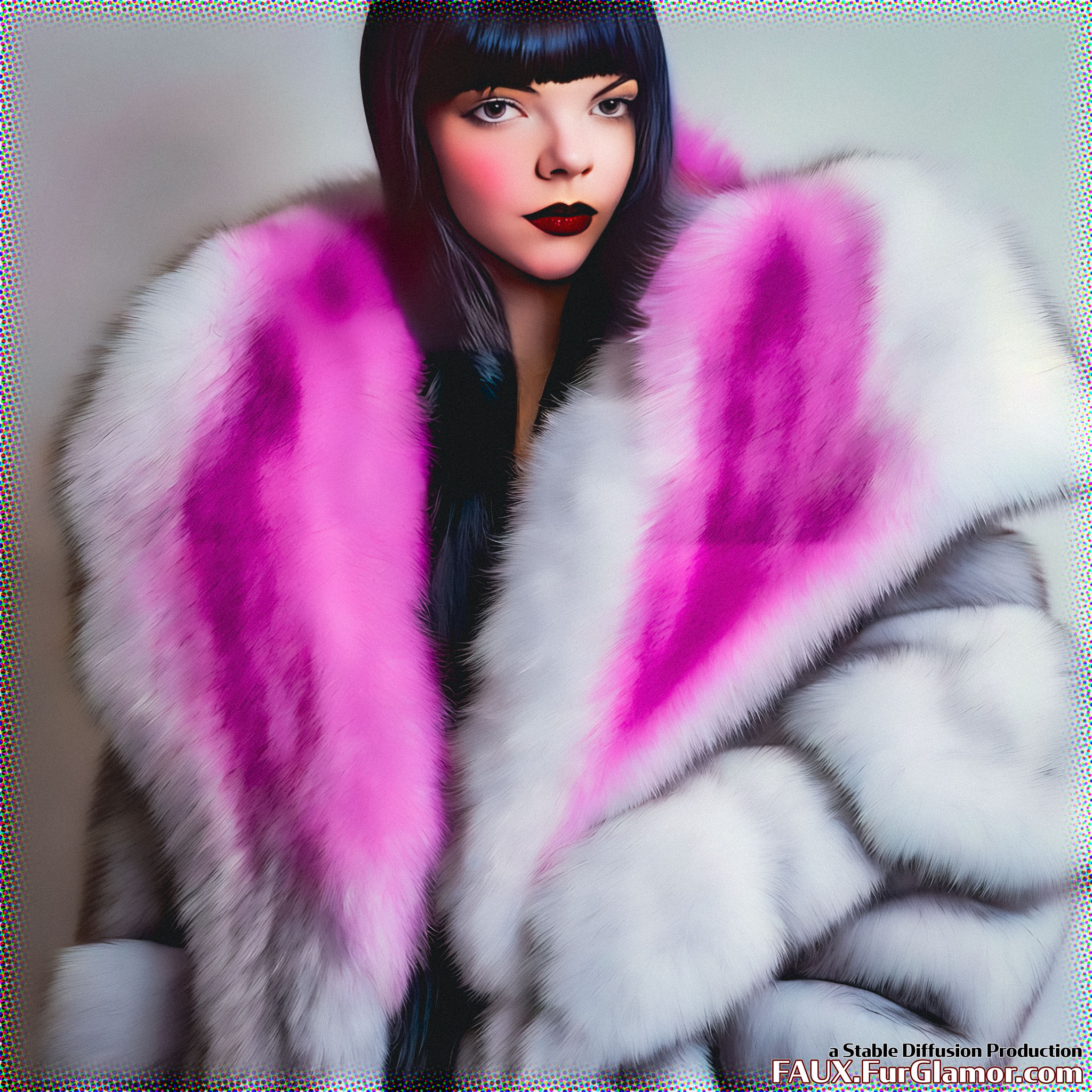 Stable Diffusion Render of Anya Taylor-Joy in a Fur Coat