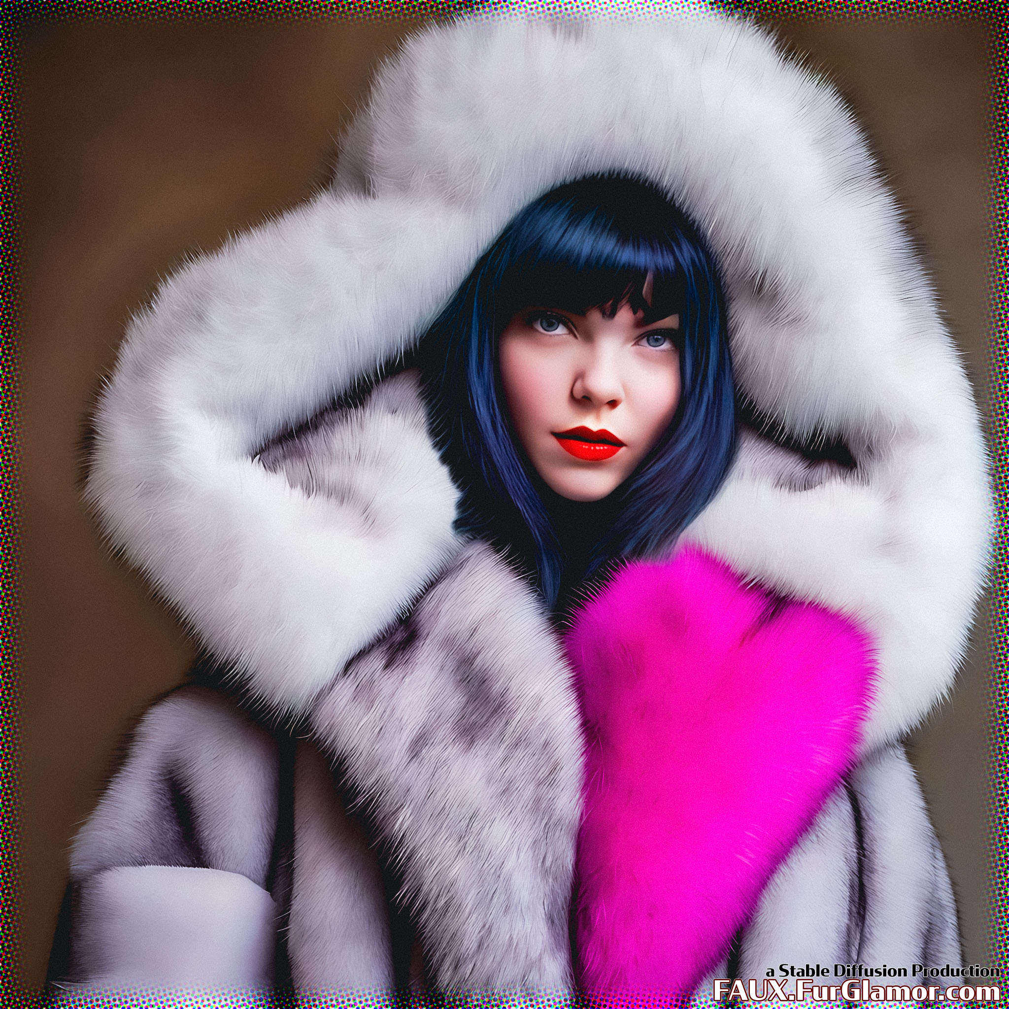 Stable Diffusion Render of Anya Taylor-Joy in a Fur Coat