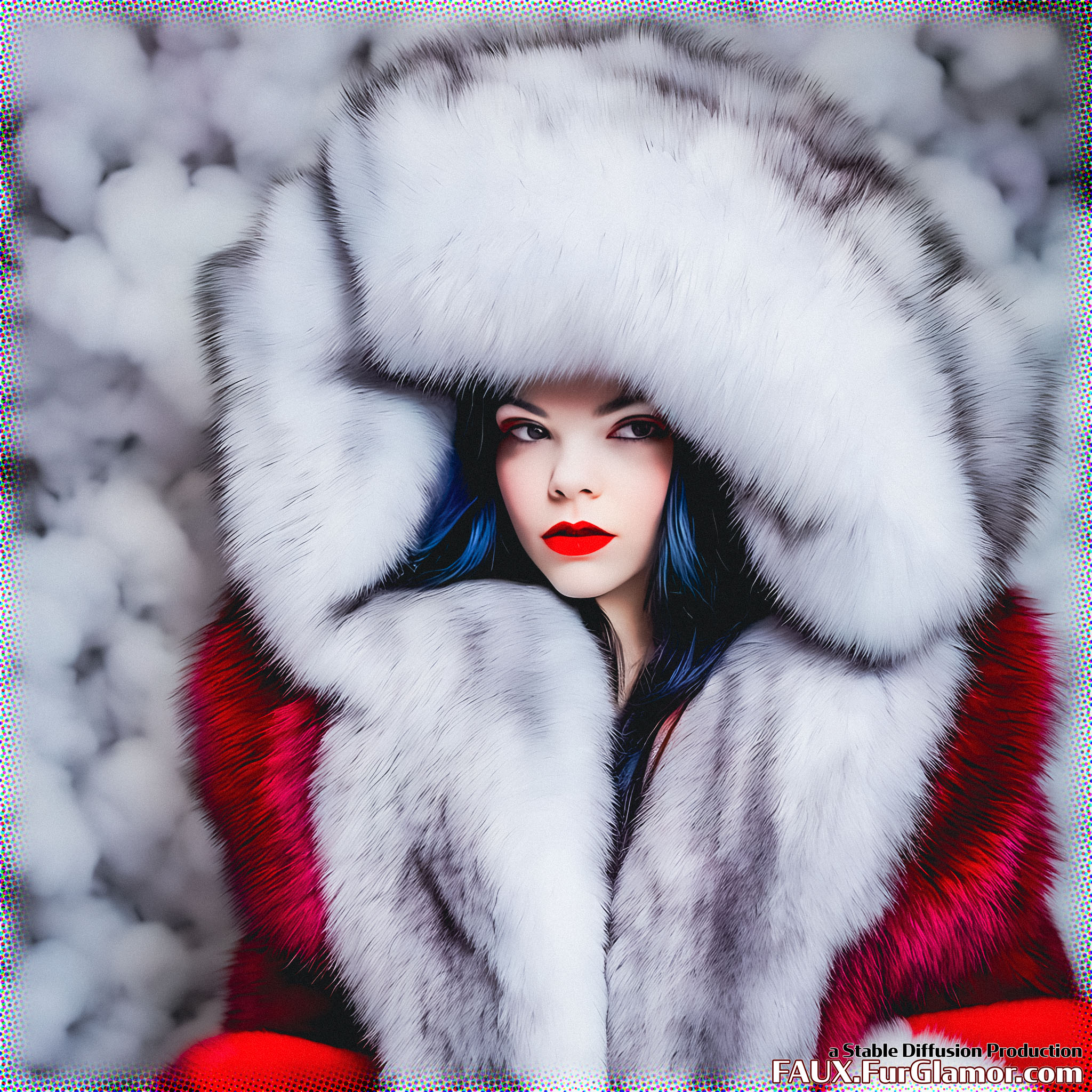 Stable Diffusion Render of Anya Taylor-Joy in a Fur Coat