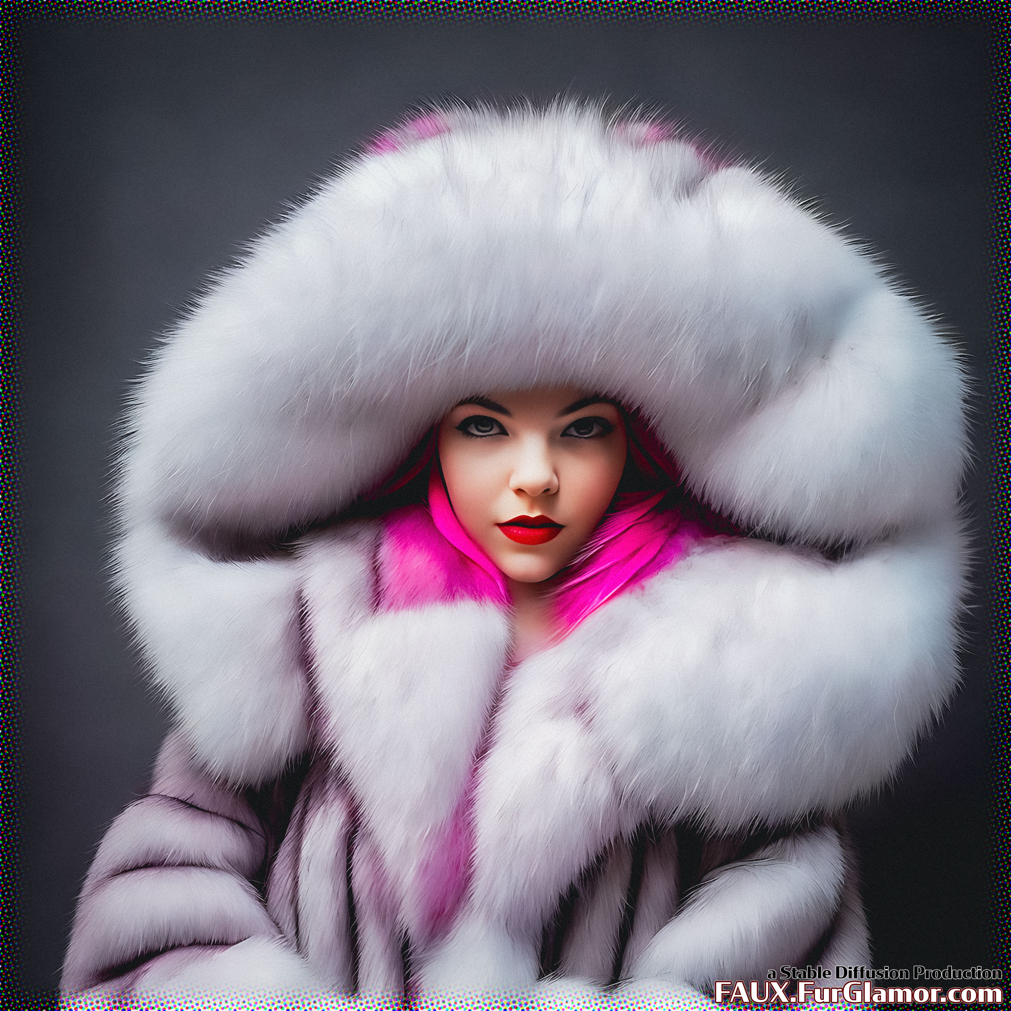 Stable Diffusion Render of Anya Taylor-Joy in a Fur Coat