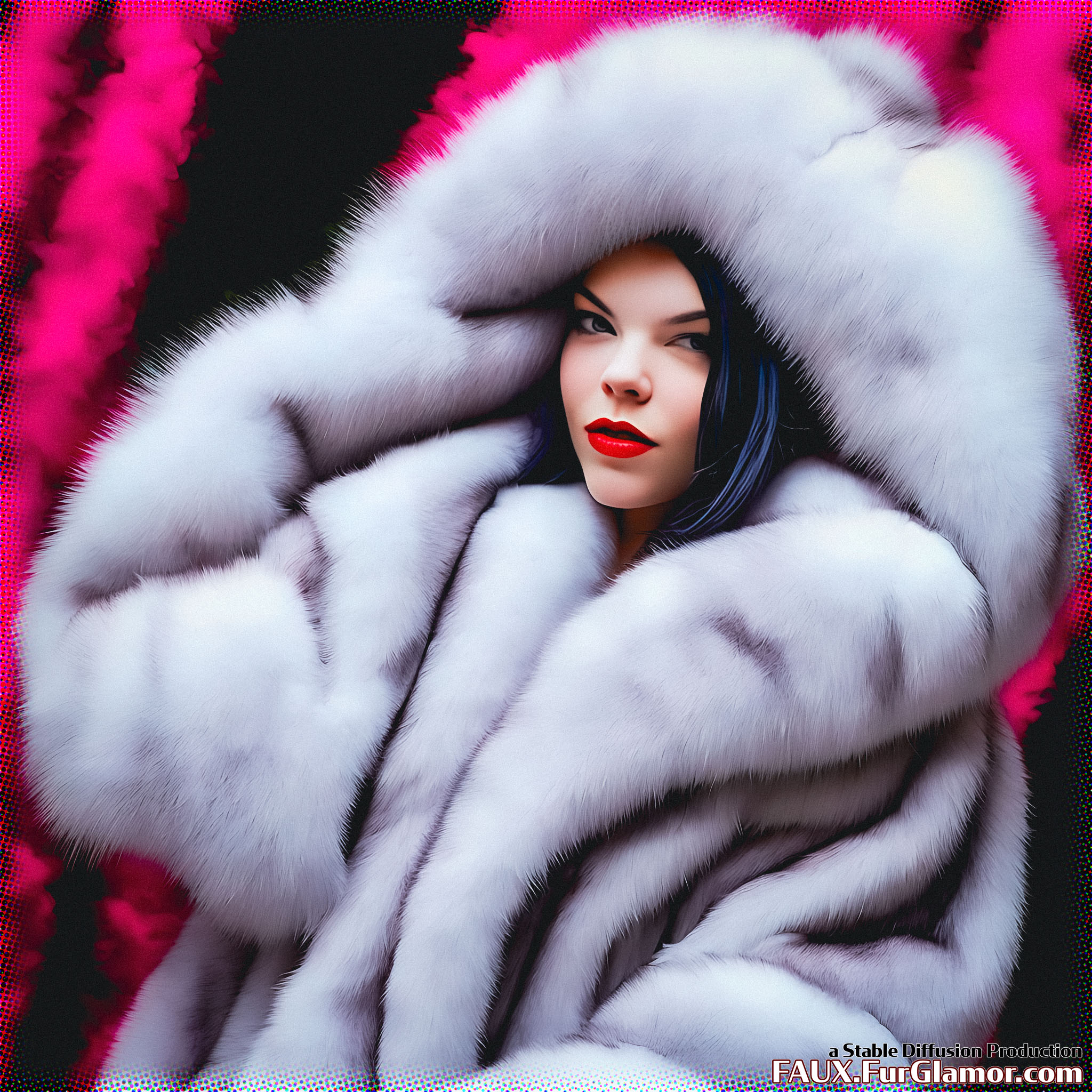 Stable Diffusion Render of Anya Taylor-Joy in a Fur Coat