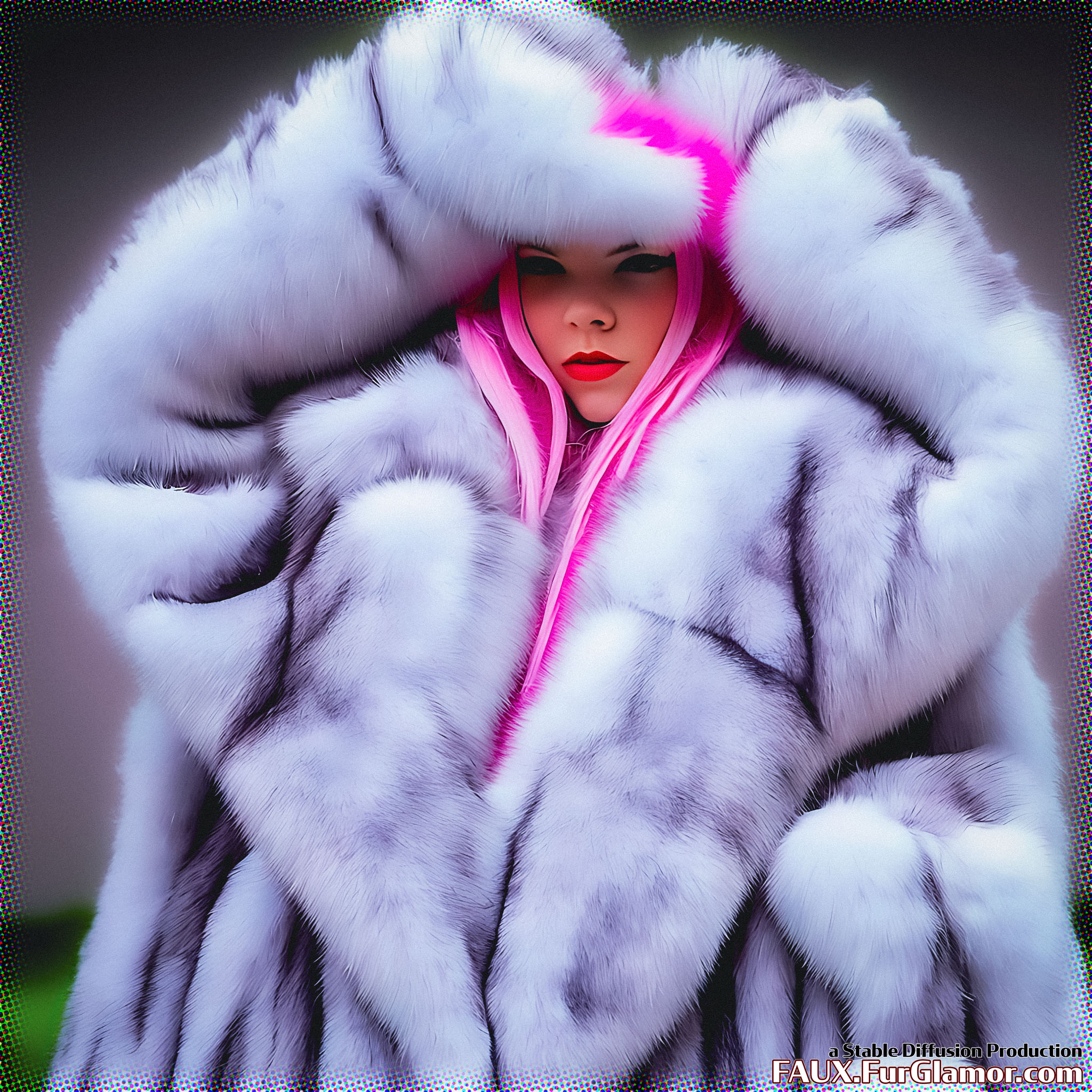 Stable Diffusion Render of Anya Taylor-Joy in a Fur Coat