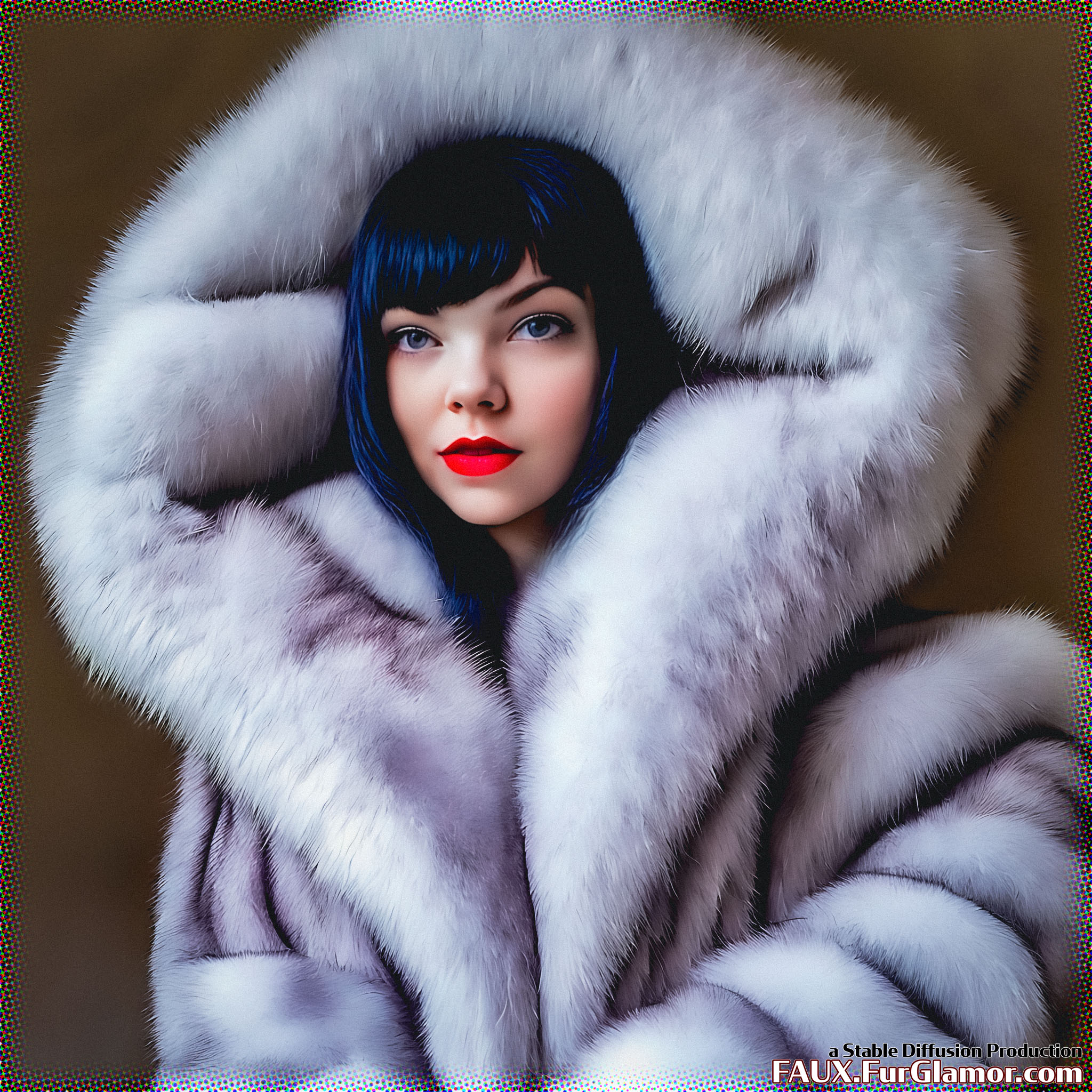 Stable Diffusion Render of Anya Taylor-Joy in a Fur Coat