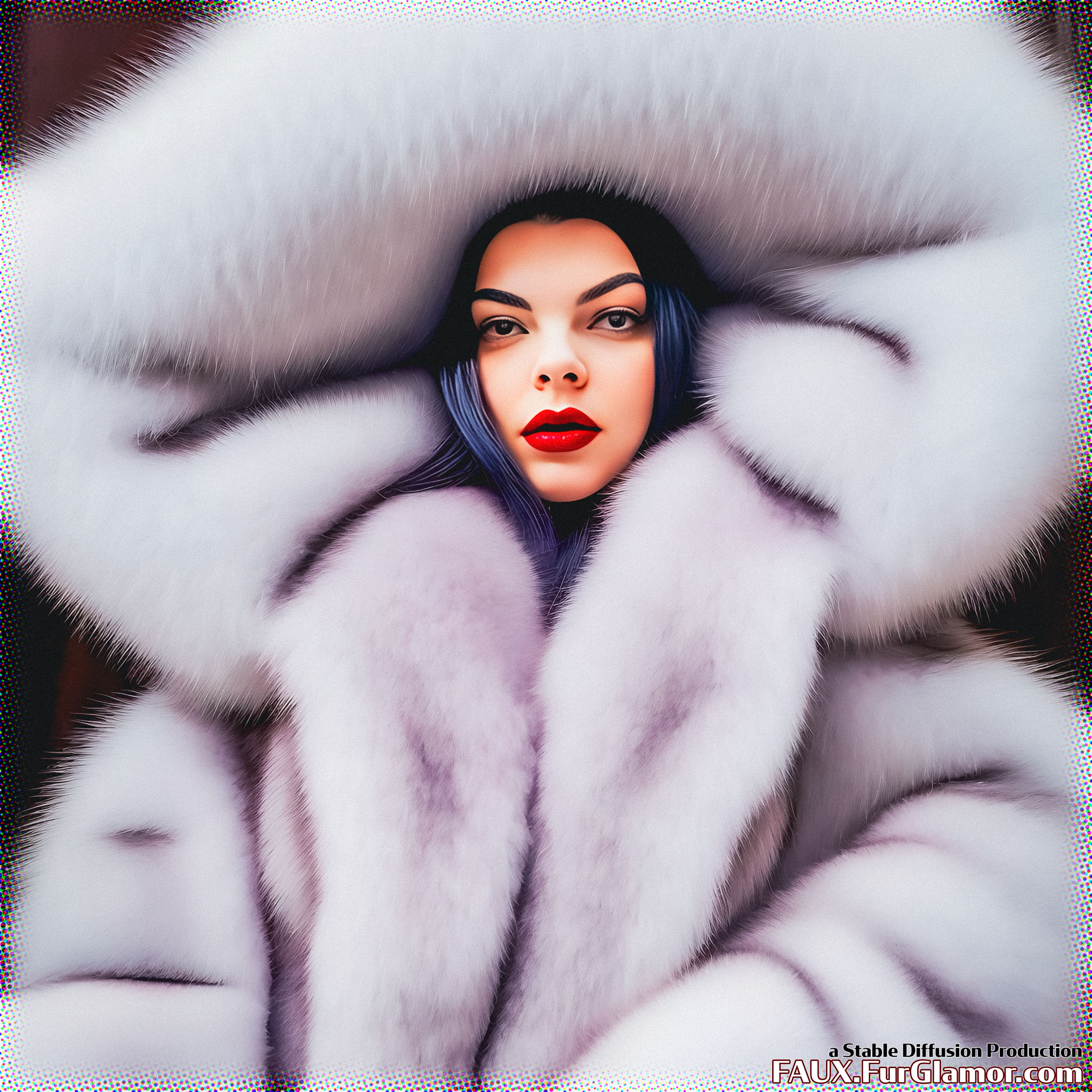 Stable Diffusion Render of Anya Taylor-Joy in a Fur Coat