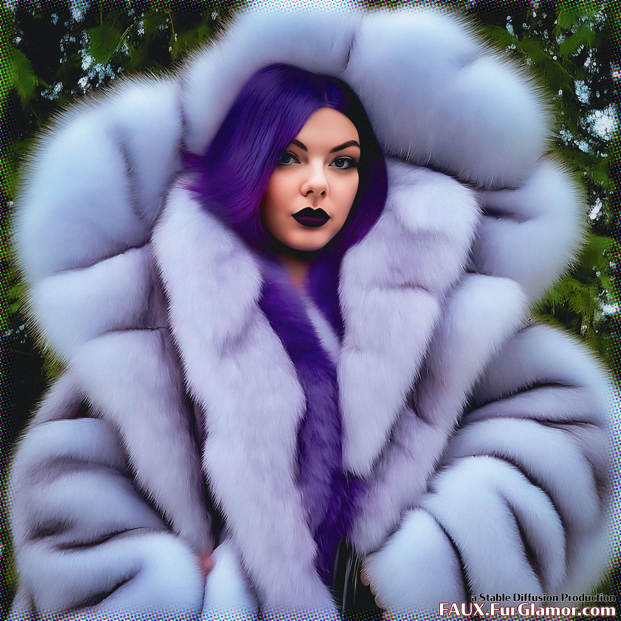Stable Diffusion Render of Anya Taylor-Joy in a Fur Coat