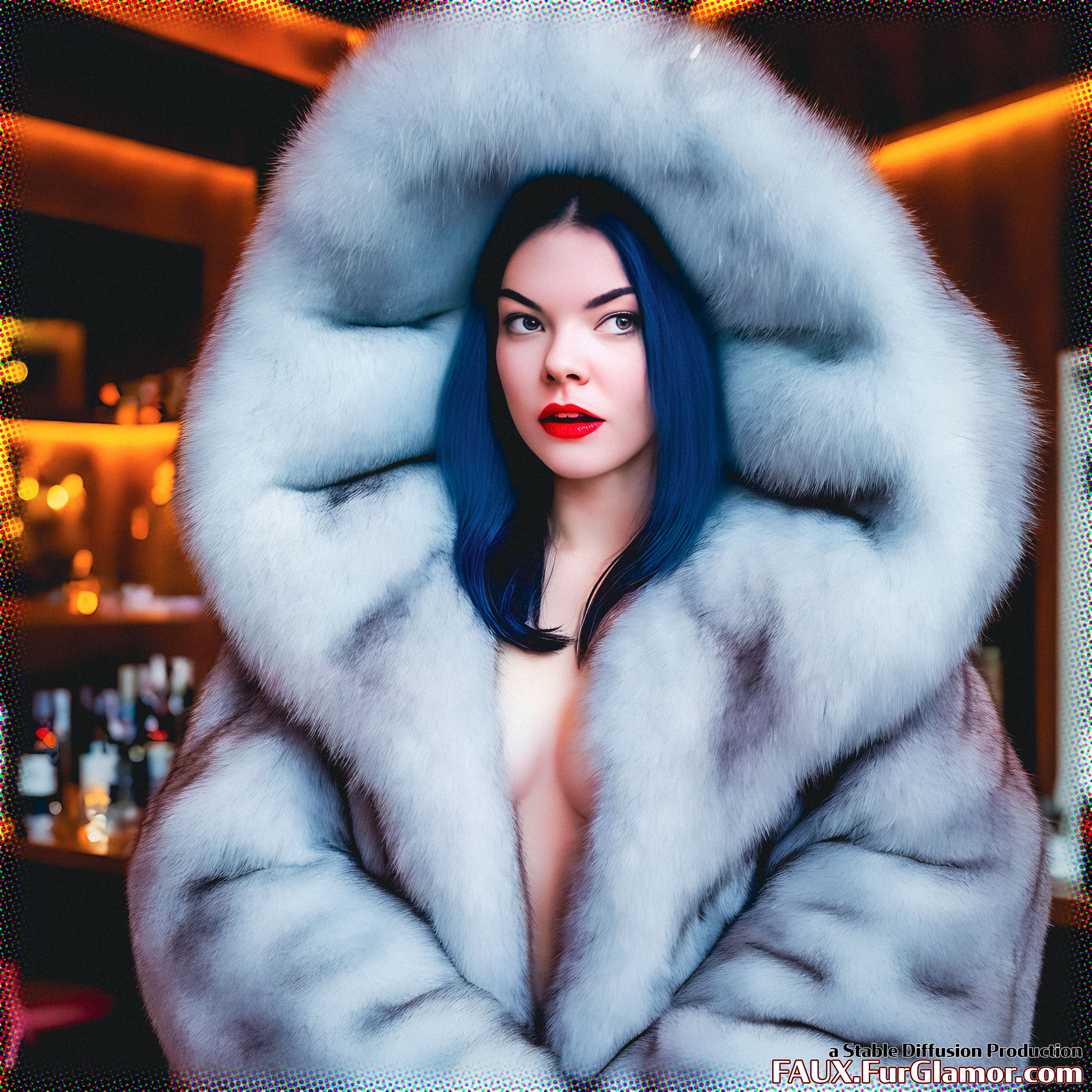 Stable Diffusion Render of Anya Taylor-Joy in a Fur Coat