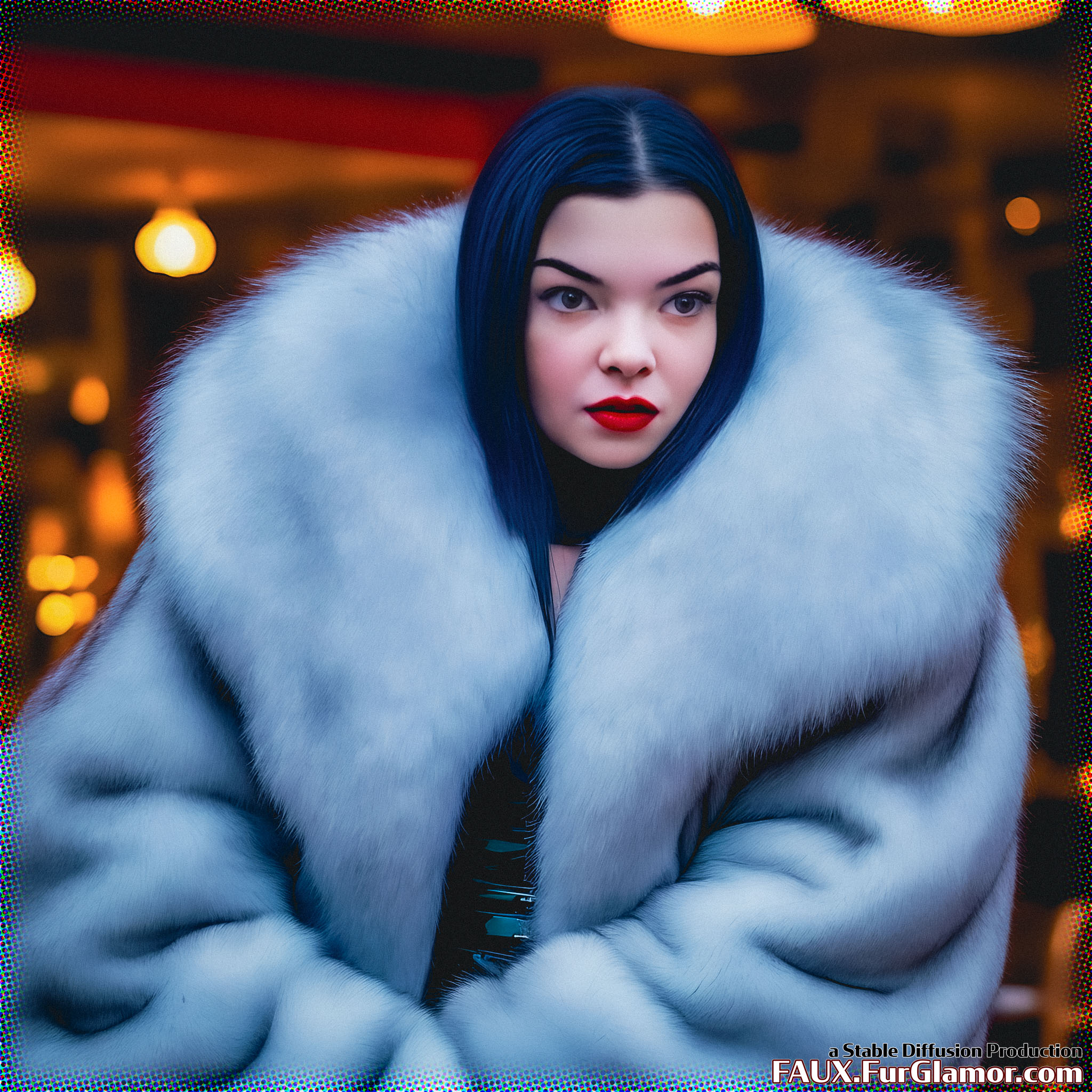 Stable Diffusion Render of Anya Taylor-Joy in a Fur Coat