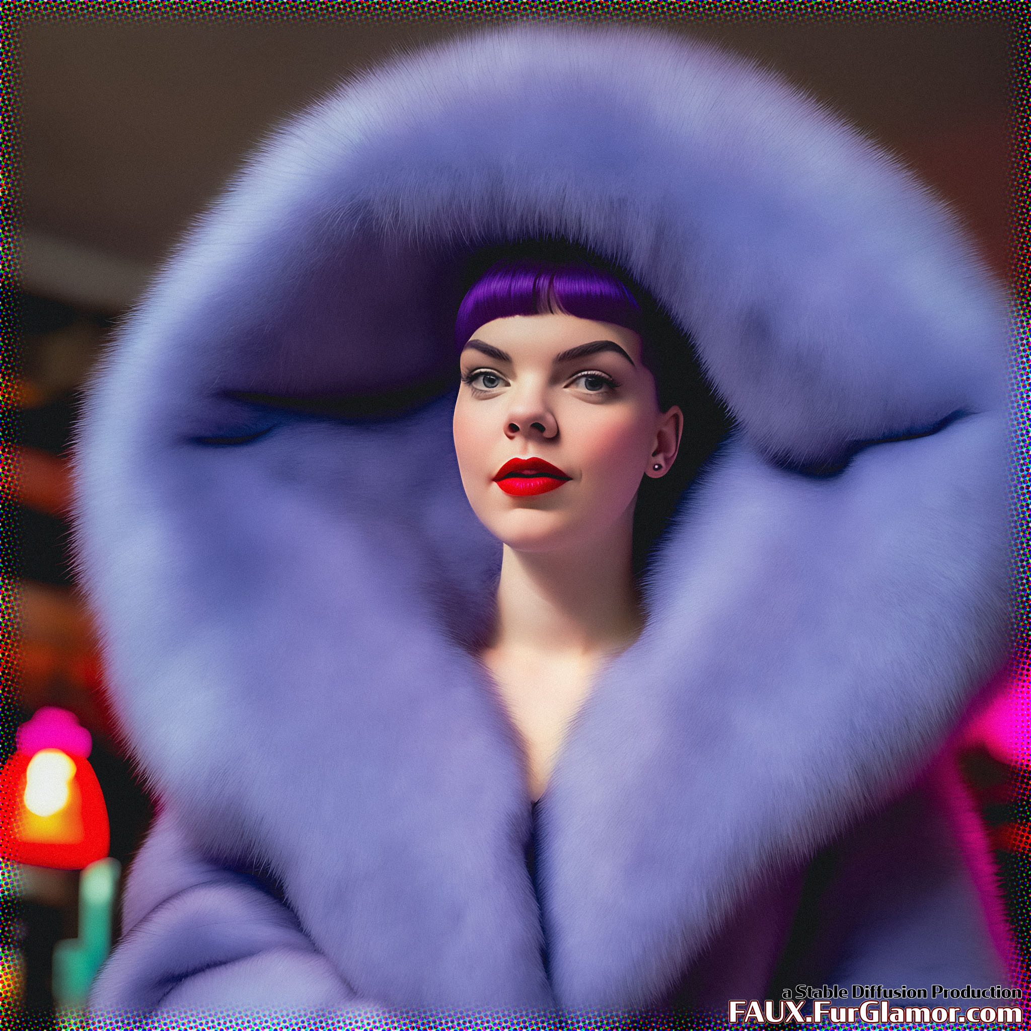 Stable Diffusion Render of Anya Taylor-Joy in a Fur Coat