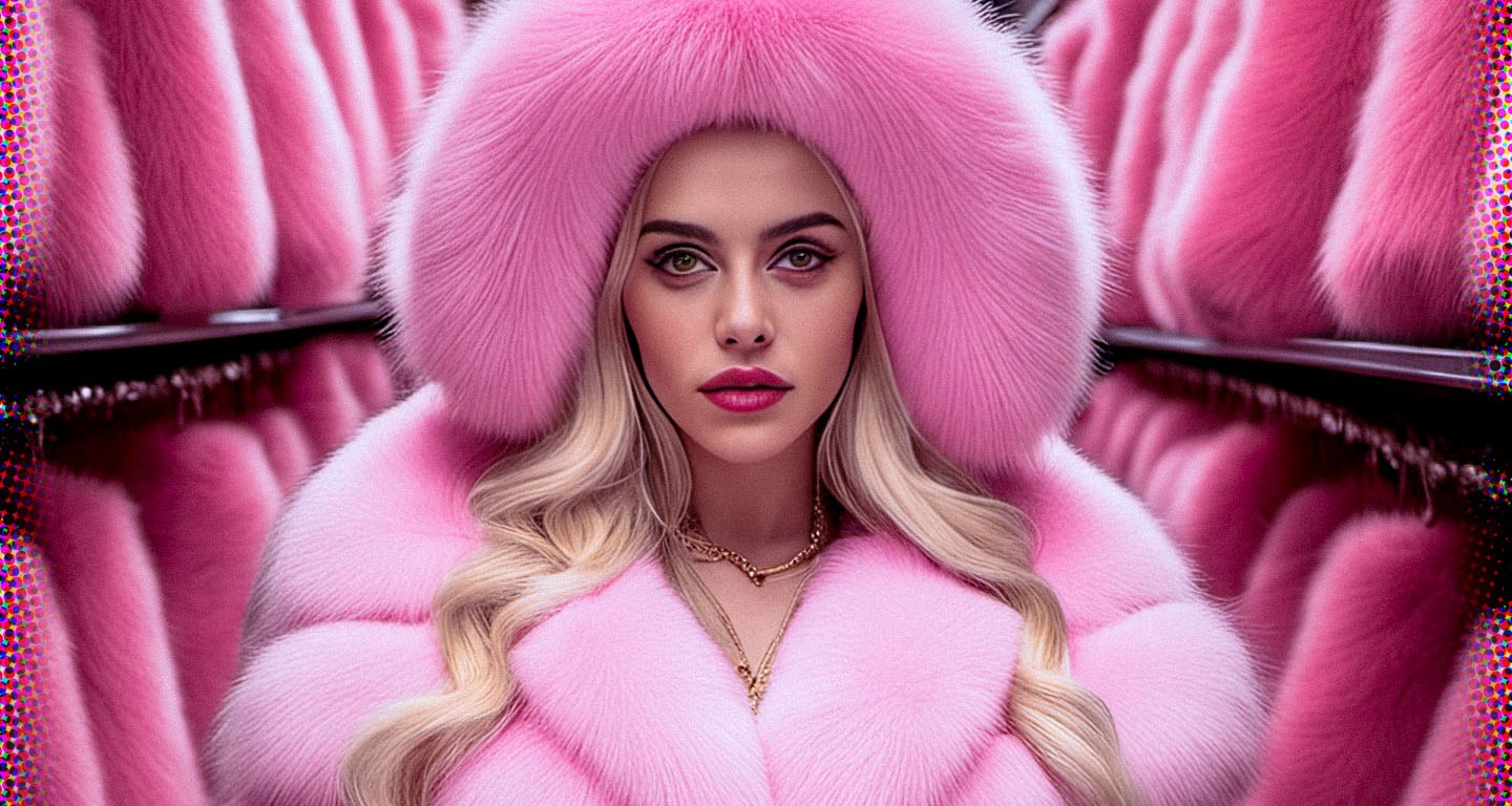 Stable Diffusion Render of Billie Eilish in a Fur Coat