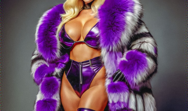 Stable Diffusion Render of Lady Gaga in a Fur Coat