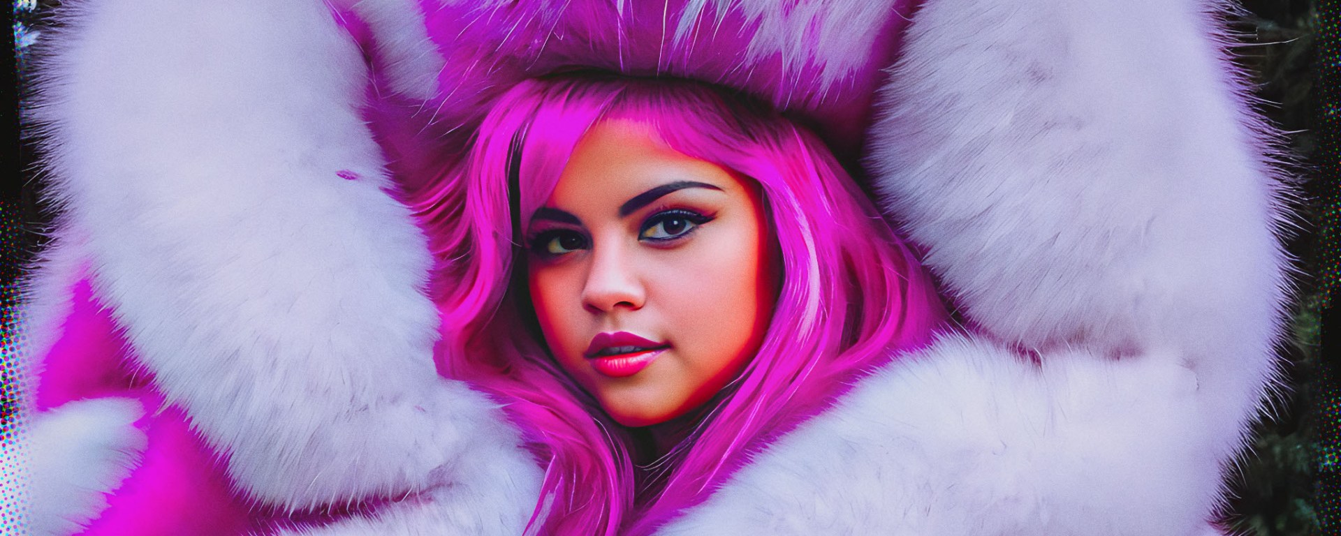 Stable Diffusion Render of Selena Gomez in a Fur Coat